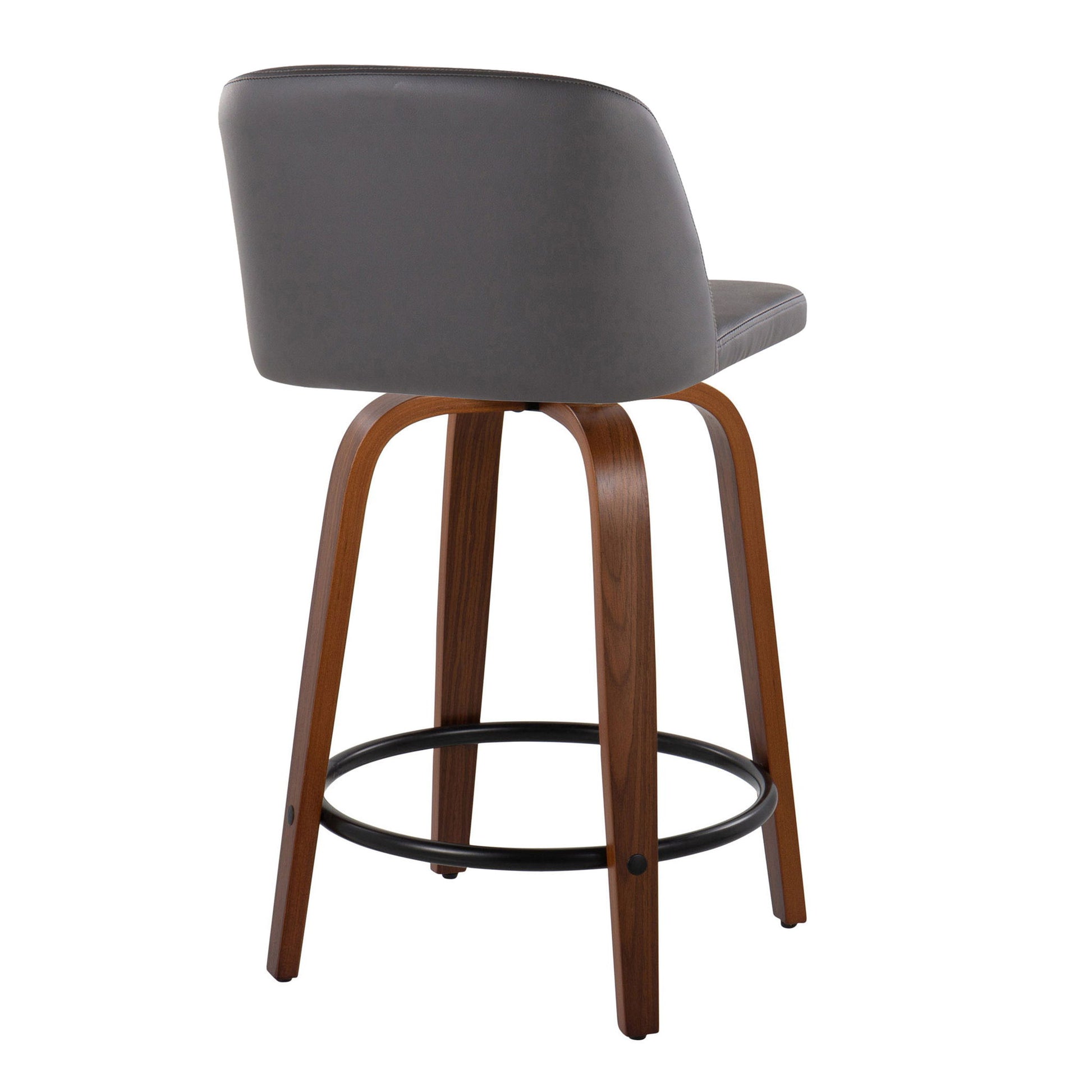 Toriano - Mid Century Modern, Fixed Height Counter Stool & Swivel And Round Footrest (Set of 2) - Best Buy Furniture