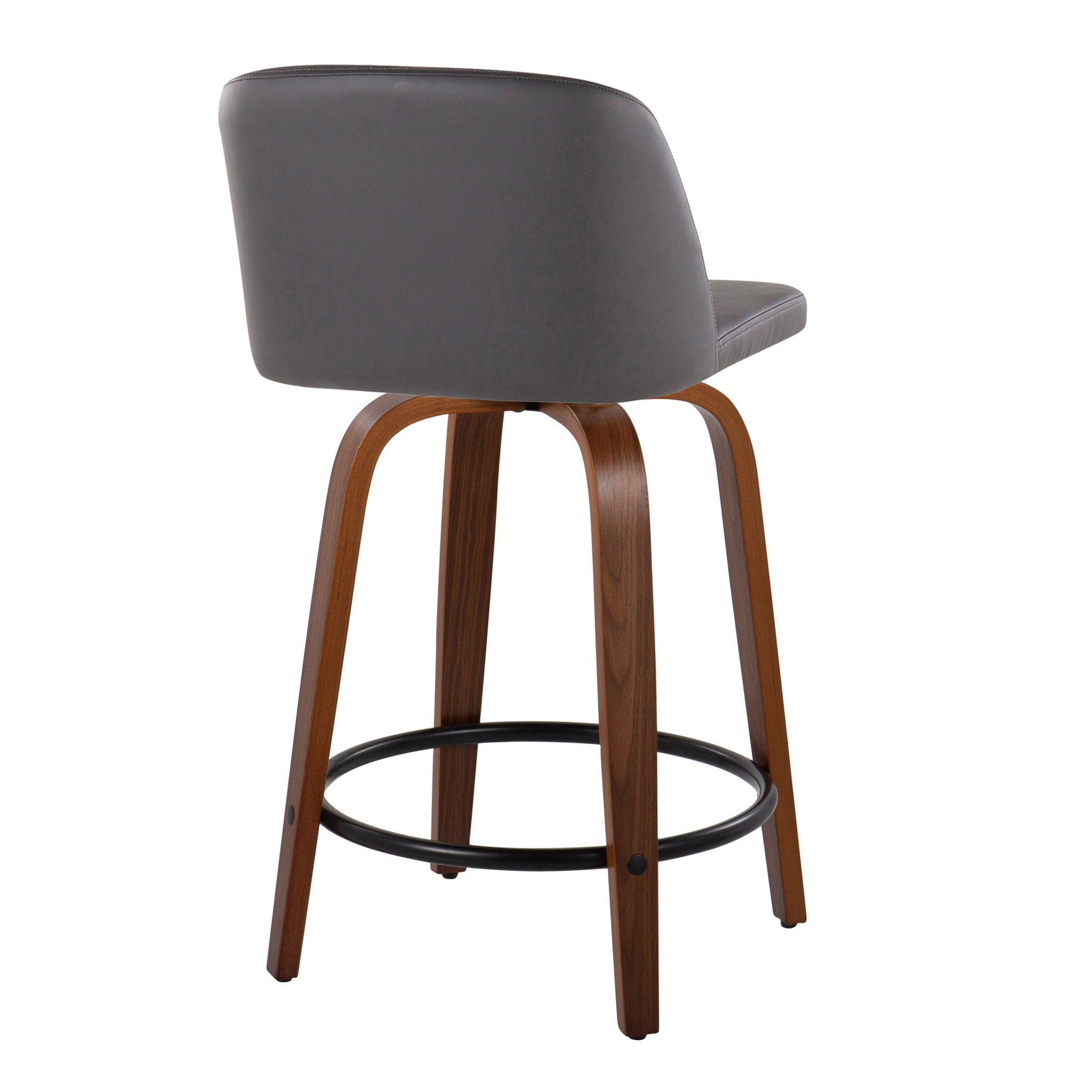 Toriano - Mid Century Modern, Fixed Height Counter Stool & Swivel And Round Footrest (Set of 2) - Best Buy Furniture
