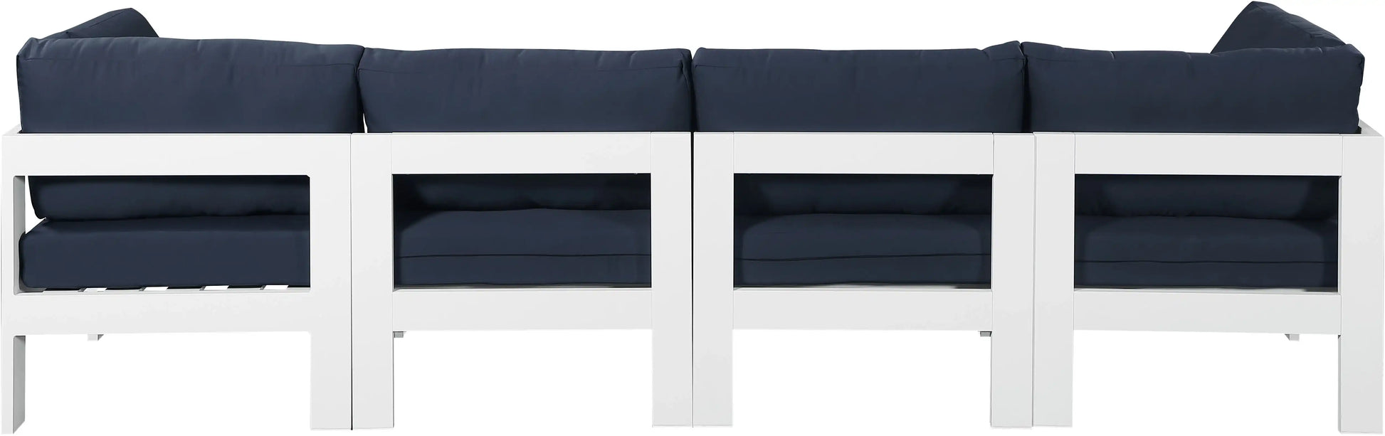 Nizuc - Outdoor Patio 4 Seat Modular Sofa With White Frame - Best Buy Furniture