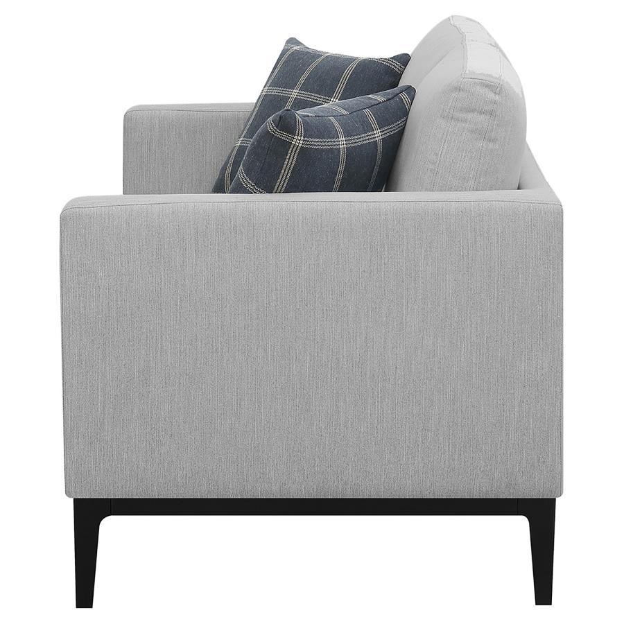 Apperson - Upholstered Track Arm Loveseat - Light Gray - Best Buy Furniture