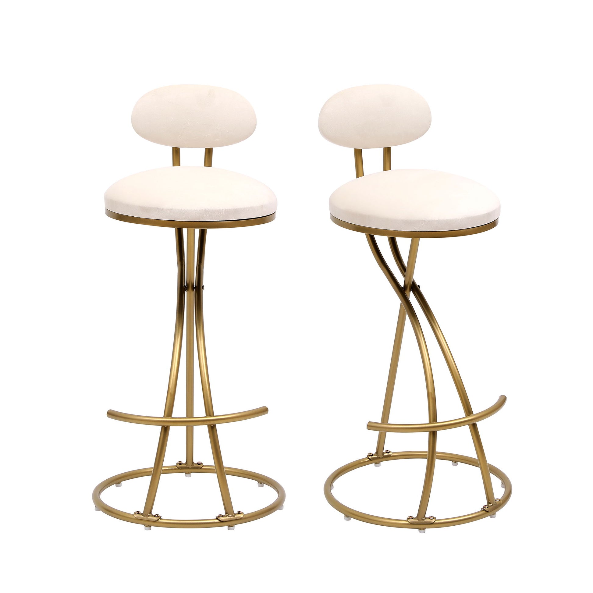 Bar Stools Upholstered Counter Height Barstools For Kitchen Island Modern PU Leather Dining Chairs With Footrest (Set of 2) - Best Buy Furniture
