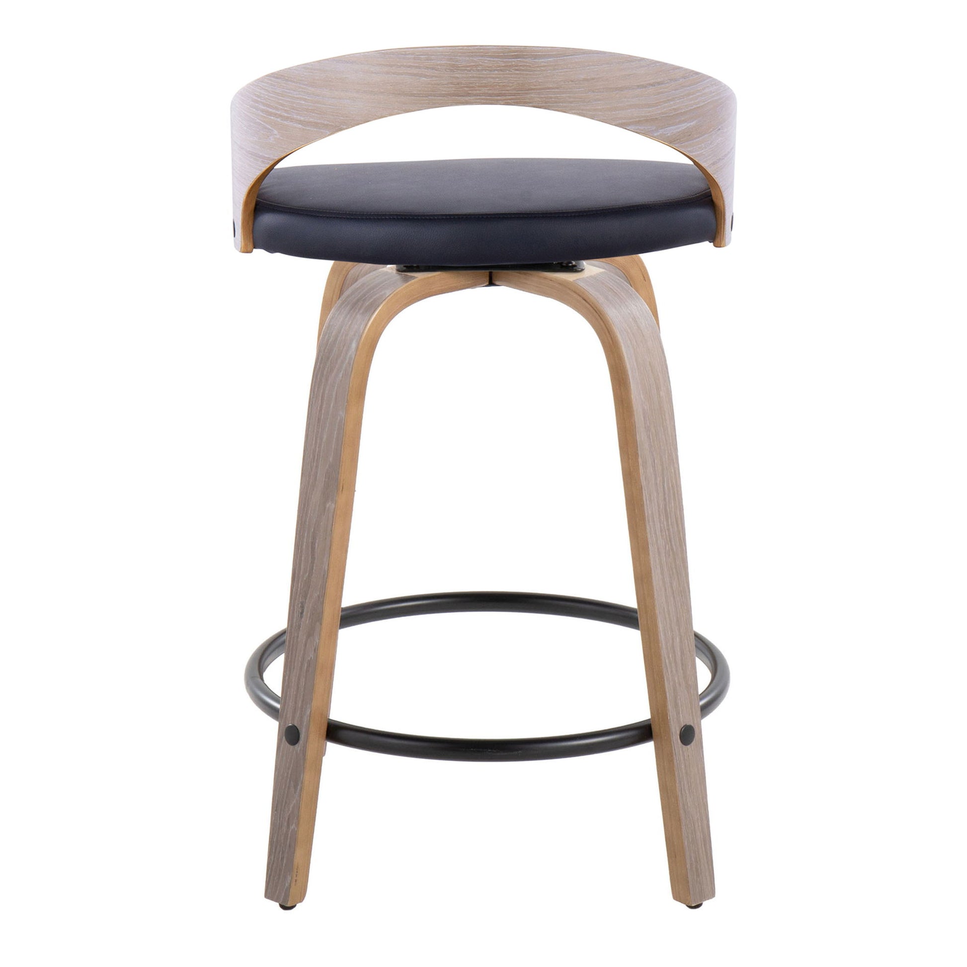 Grotto - Contemporary Fixed Height Counter Stool & Swivel With Round Footrest (Set of 2) - Best Buy Furniture