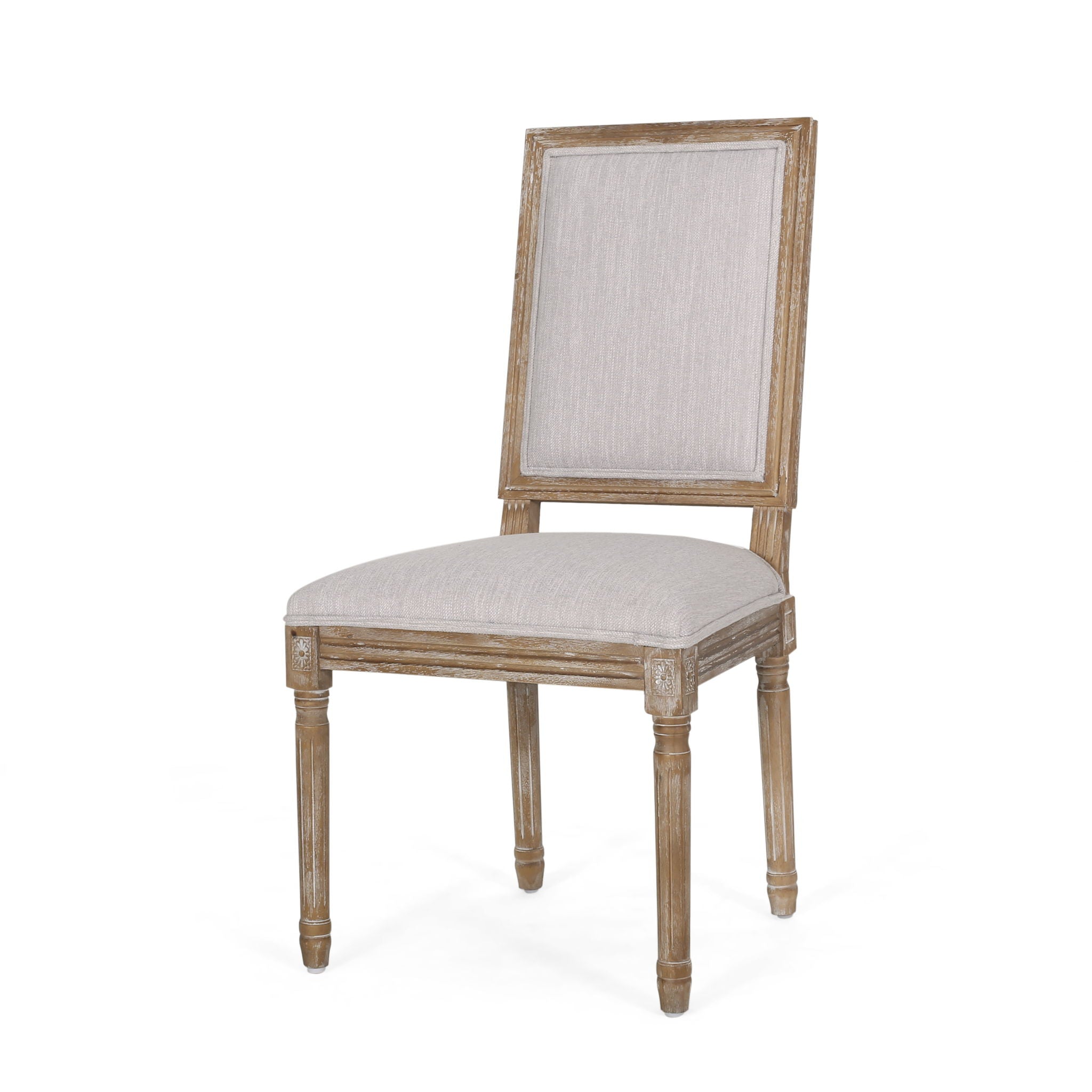 French Country Style Dining Chair With Upholstered Seating And Fluted Legs - Best Buy Furniture