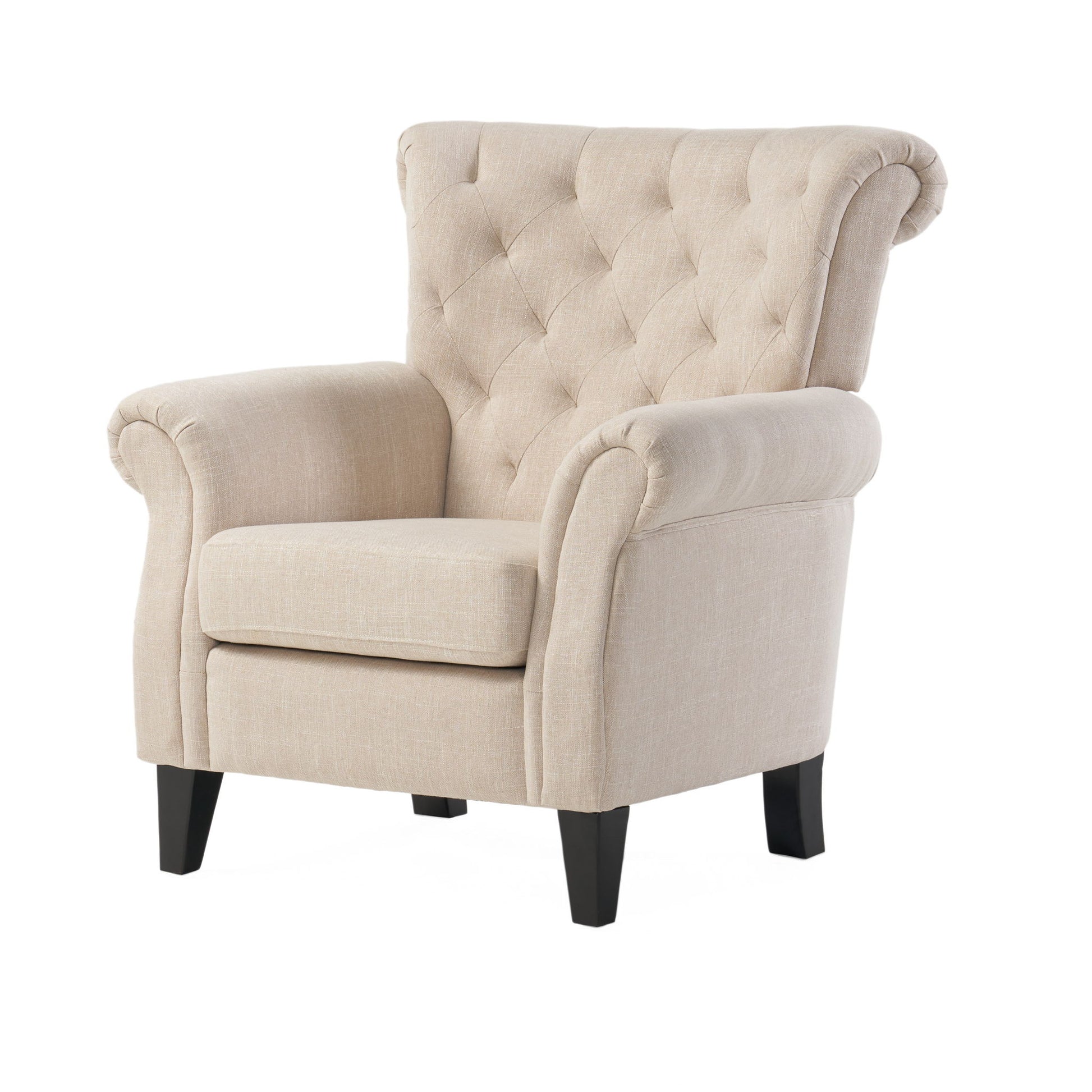 Springfield - Tufted Club Chair Stylish Upholstery - Light Beige - Best Buy Furniture