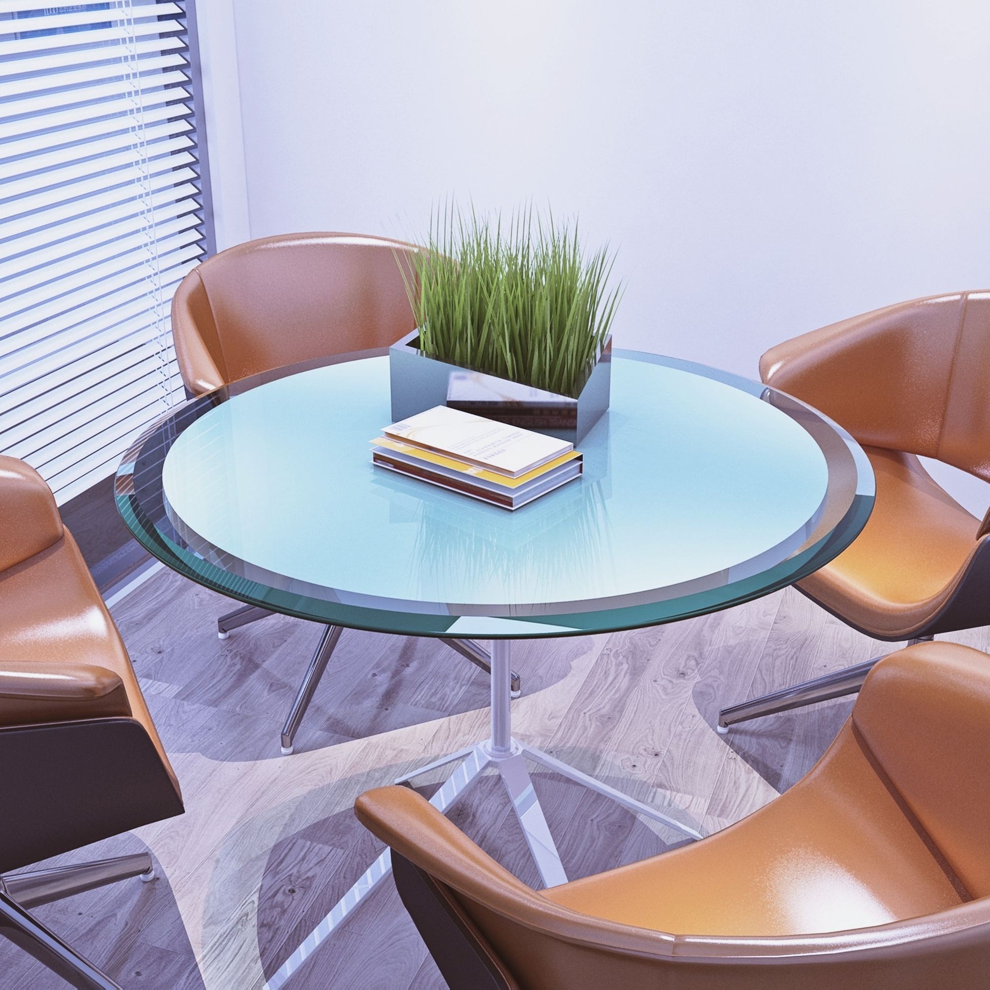 28" Round Tempered Glass Table Top Clear Glass Thick Beveled Polished Edge - Best Buy Furniture