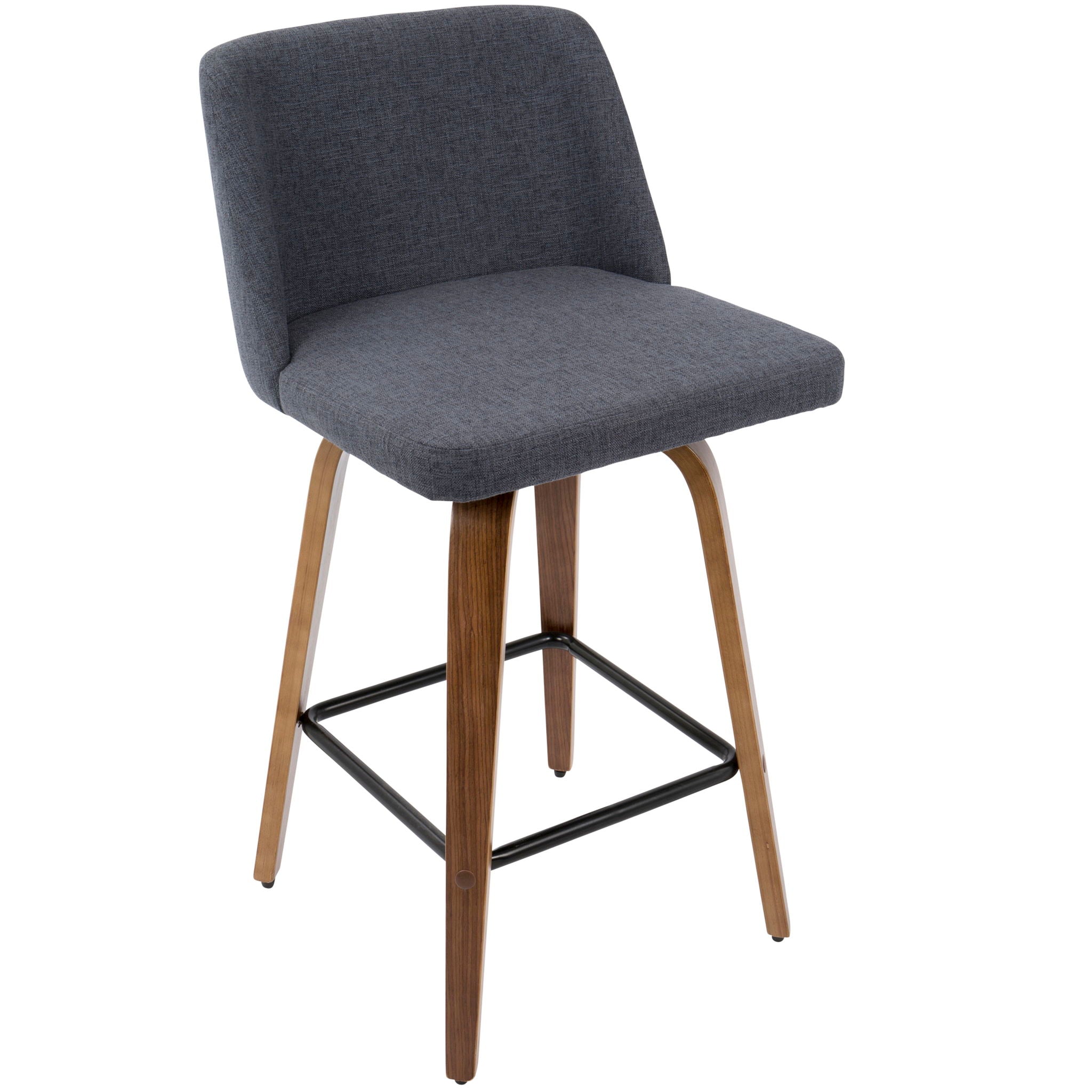 Toriano - Mid Century Modern Fixed Height Counter Stool & Square Footrest (Set of 2) - Best Buy Furniture