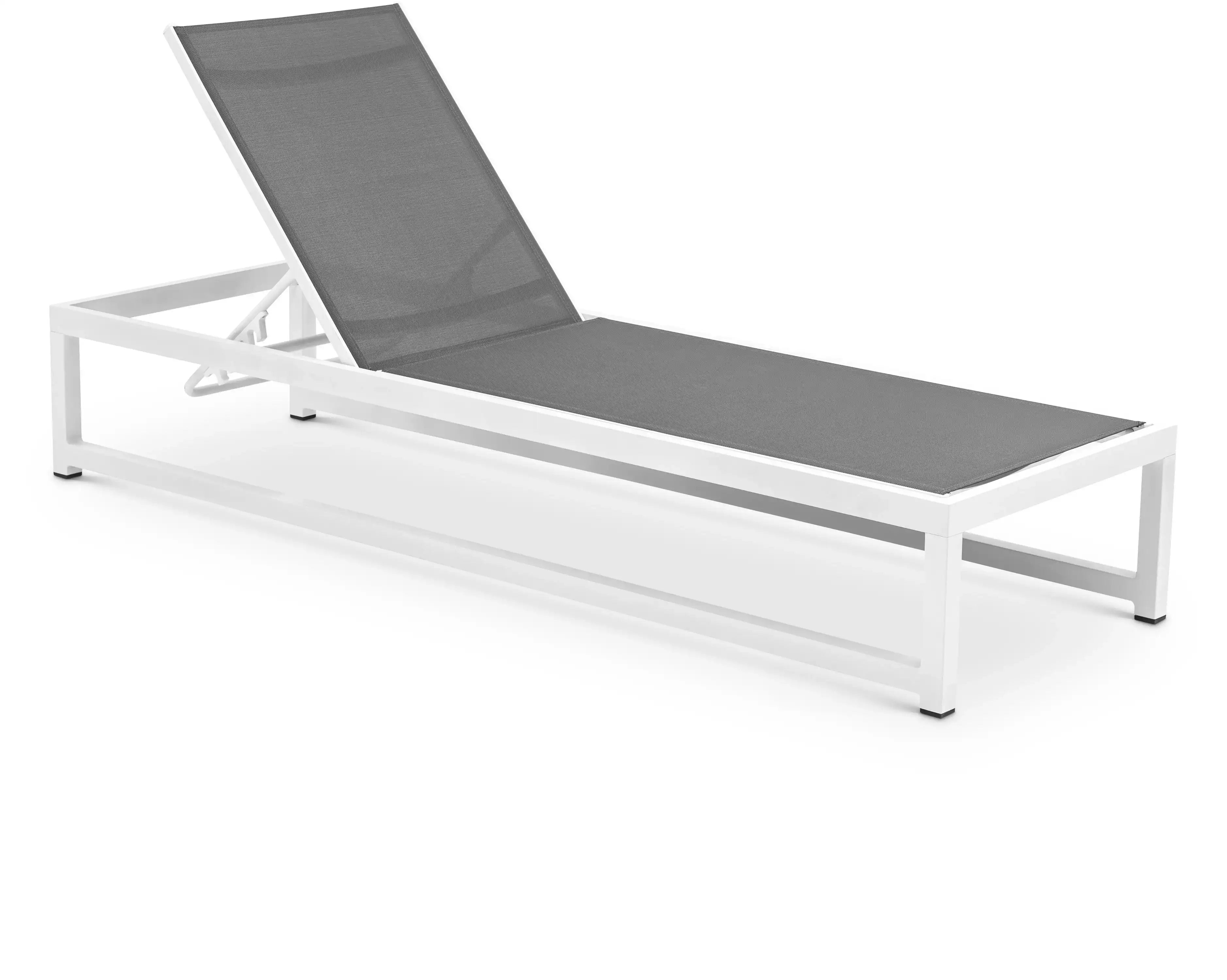 Maldives - Water Resistant Outdoor Patio Adjustable Sun Chaise Lounge Chair With White Base - Best Buy Furniture