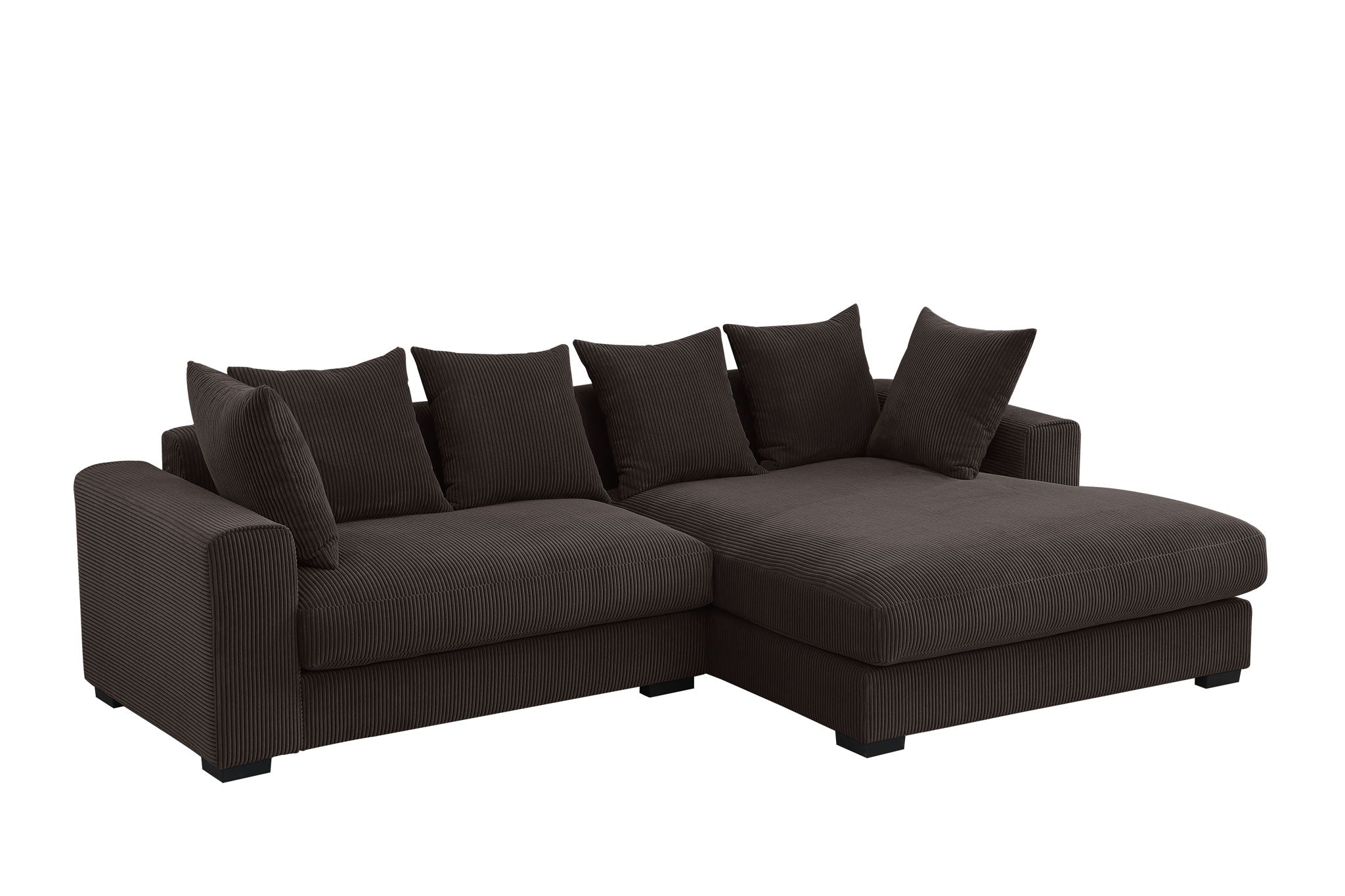 Naomi - 3 Piece Upholstered Sectional - Dark Brown - Best Buy Furniture