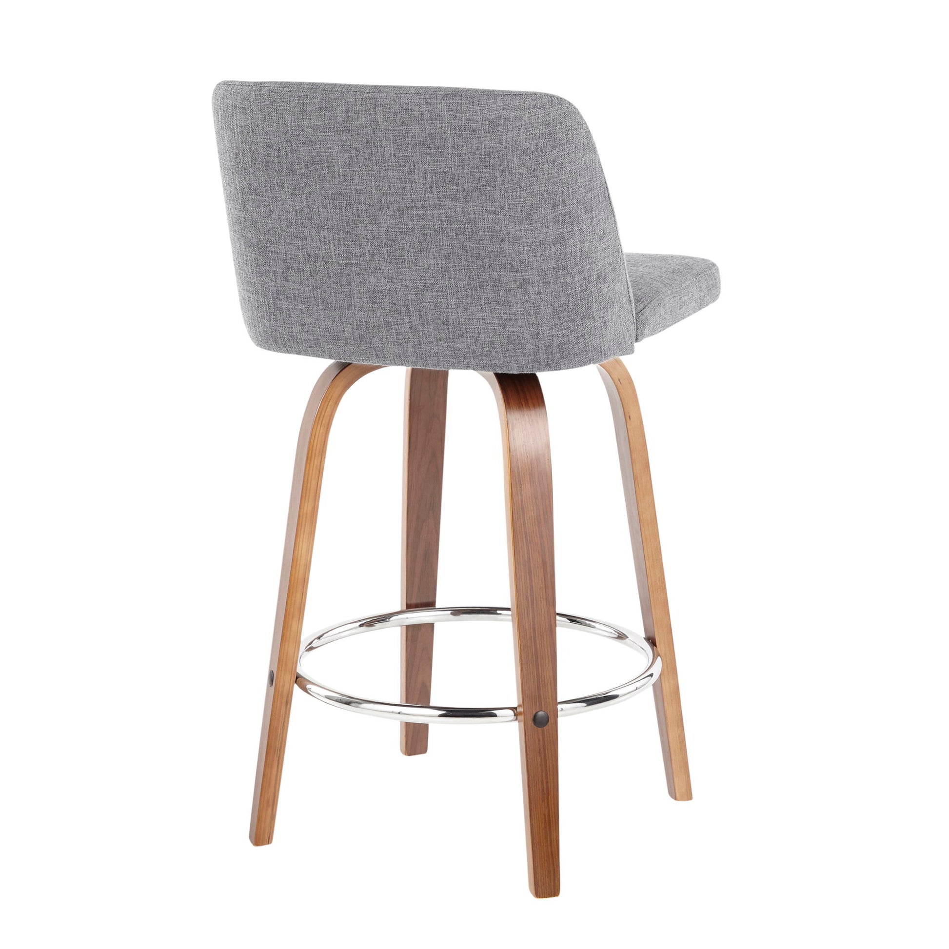 Toriano - Mid-Century Modern Fixed Height Counter Stool With Round Footrest (Set of 2) - Best Buy Furniture