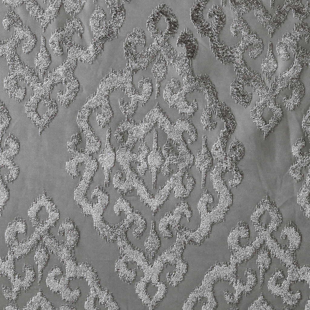 Knitted jacquard damask total blackout grommet top curtain panel (only 1 pc panel)