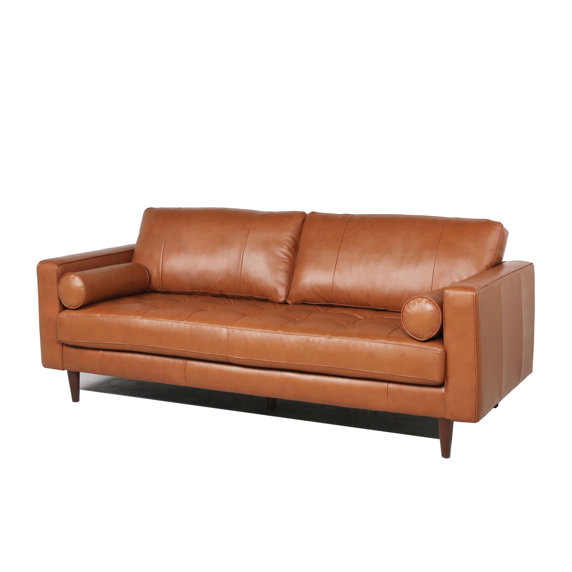 Mid-Century Tufted, Leather Sofa - Best Buy Furniture