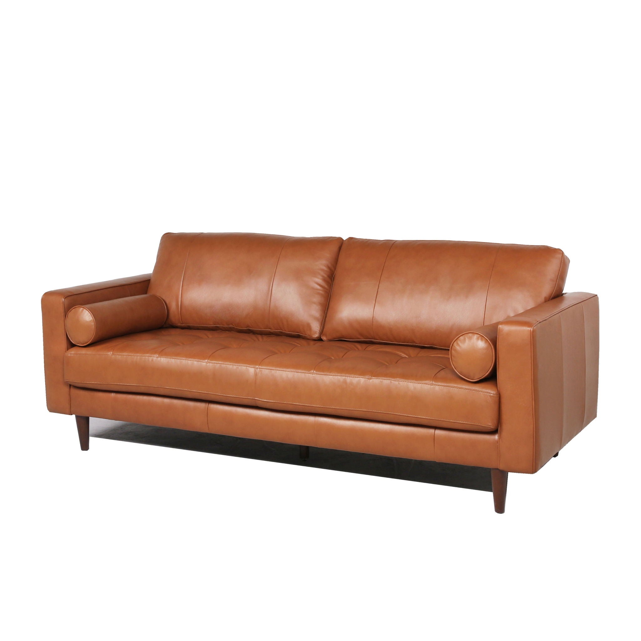 Mid-Century Tufted, Leather Sofa - Best Buy Furniture