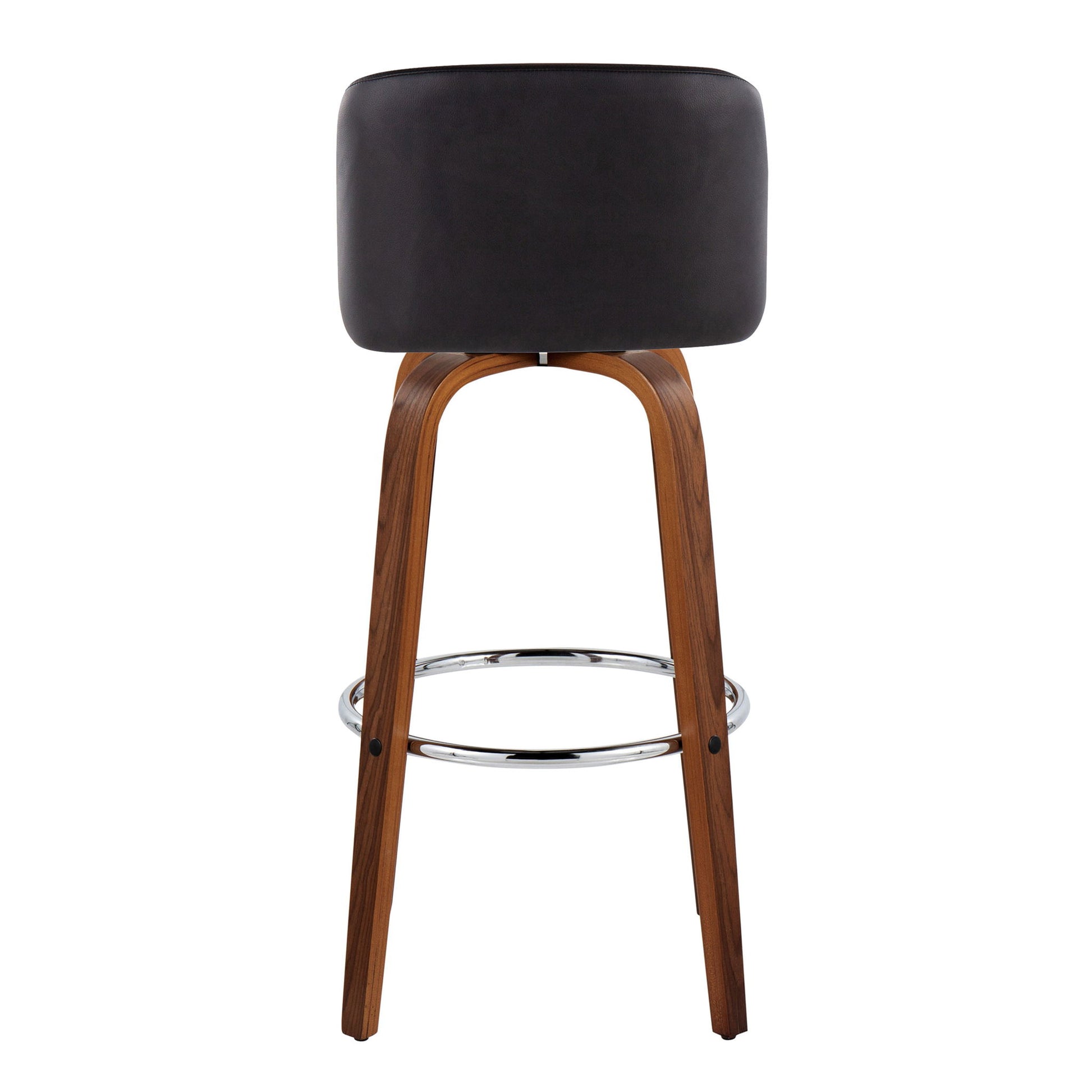 Toriano - Mid Century Modern Fixed Height, Barstool With Swivel With Round Footrest (Set of 2) - Best Buy Furniture