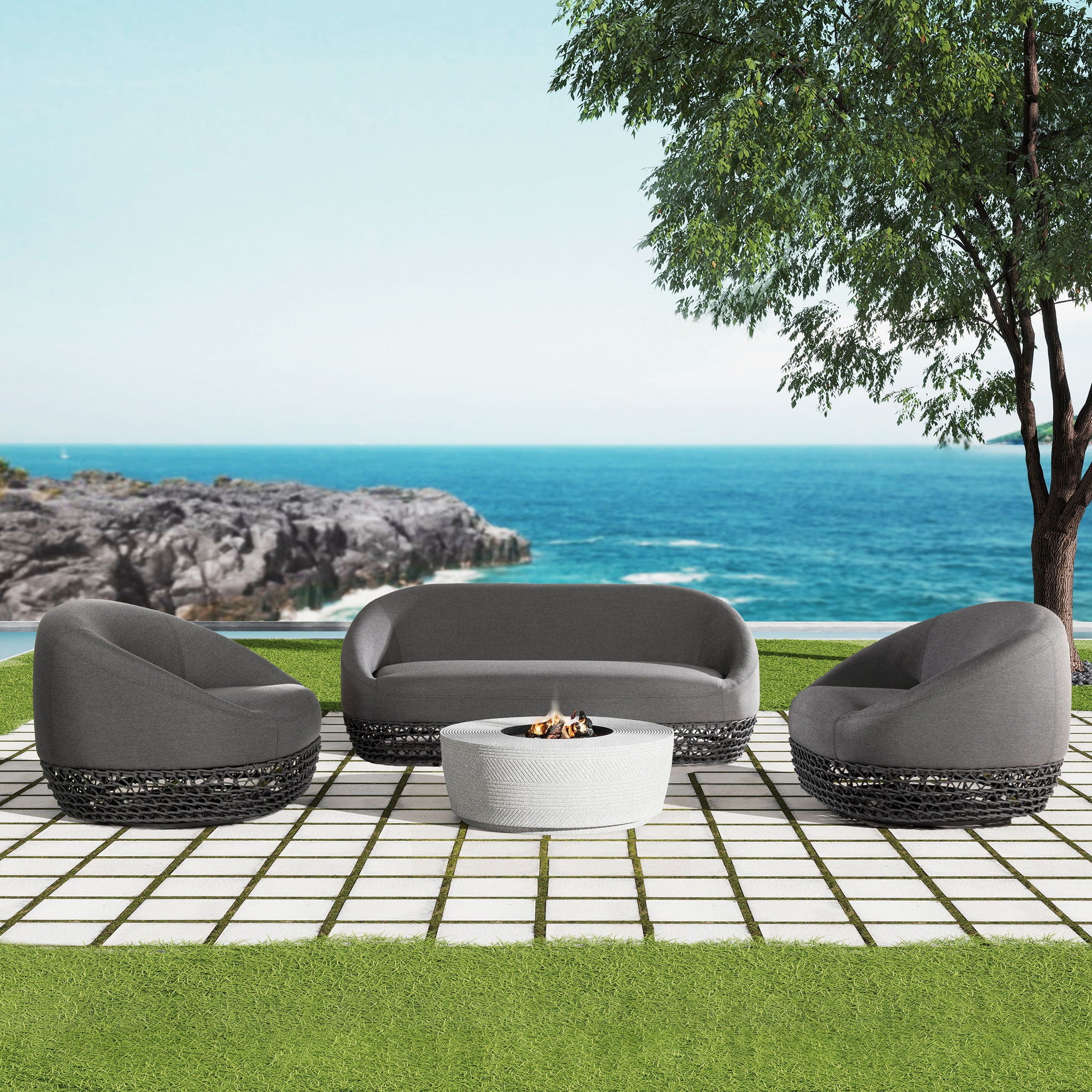 Willow - Upholstered Patio Deep Seating Sofa - Best Buy Furniture
