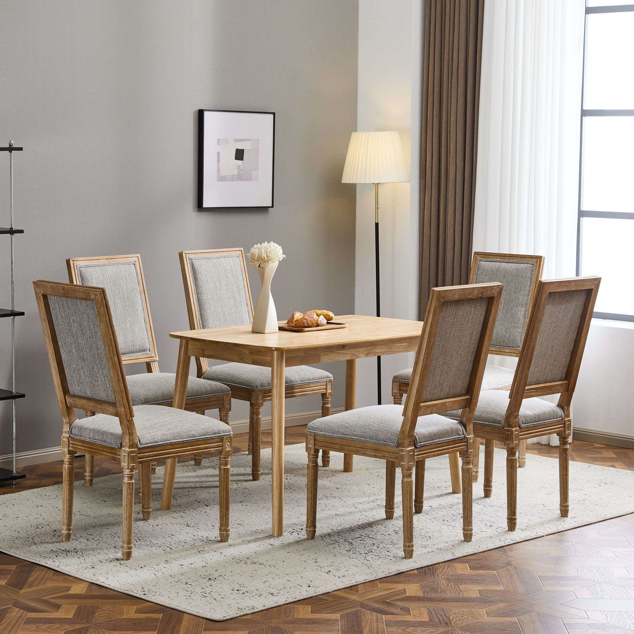 French Country Style Dining Chair With Upholstered Seating And Fluted Legs - Best Buy Furniture