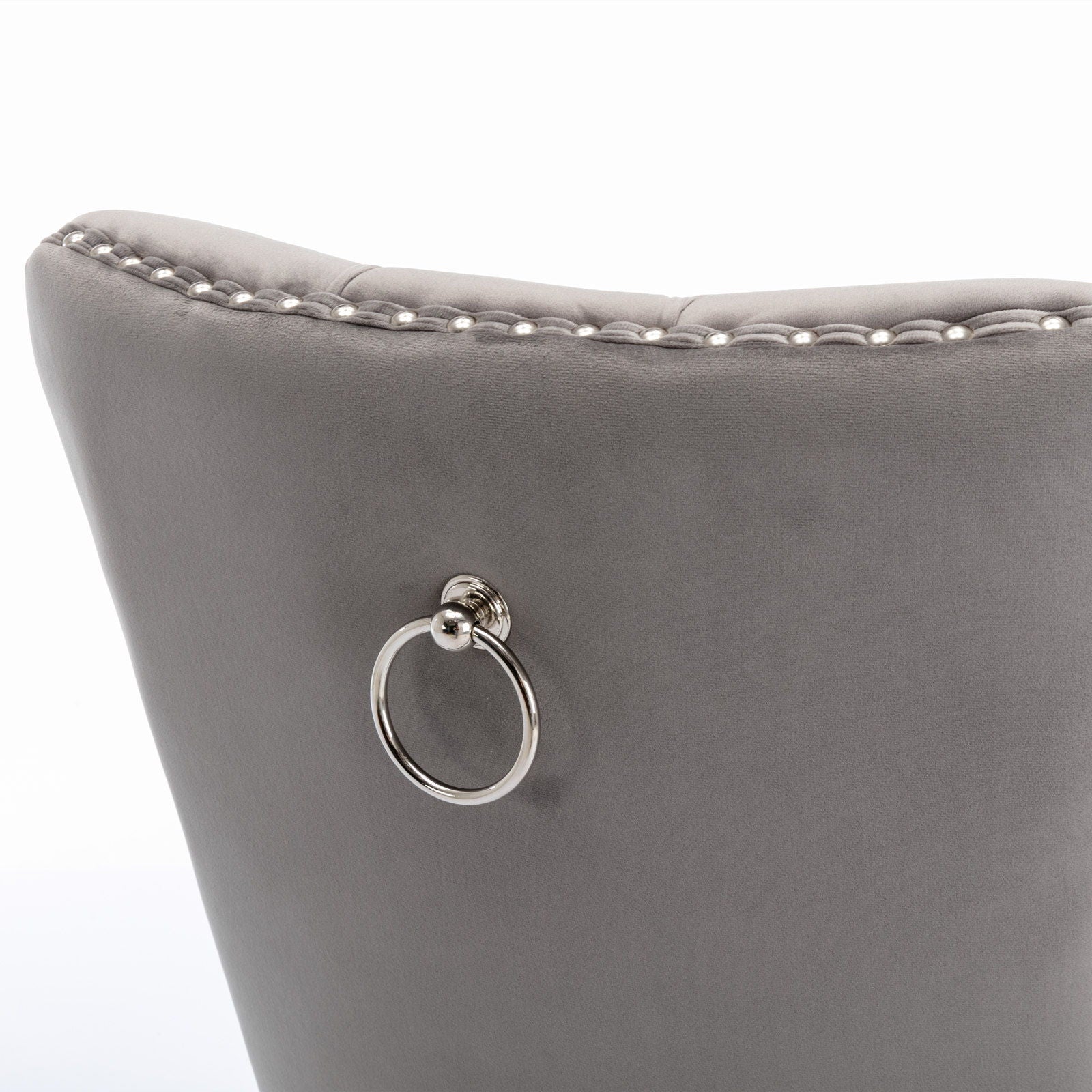 Nikki - Modern, High-End Tufted Solid Wood Contemporary Velvet Upholstered Dining Chair With Chrome Stainless Steel Plating Legs, Nailhead Trim (Set of 2) - Best Buy Furniture