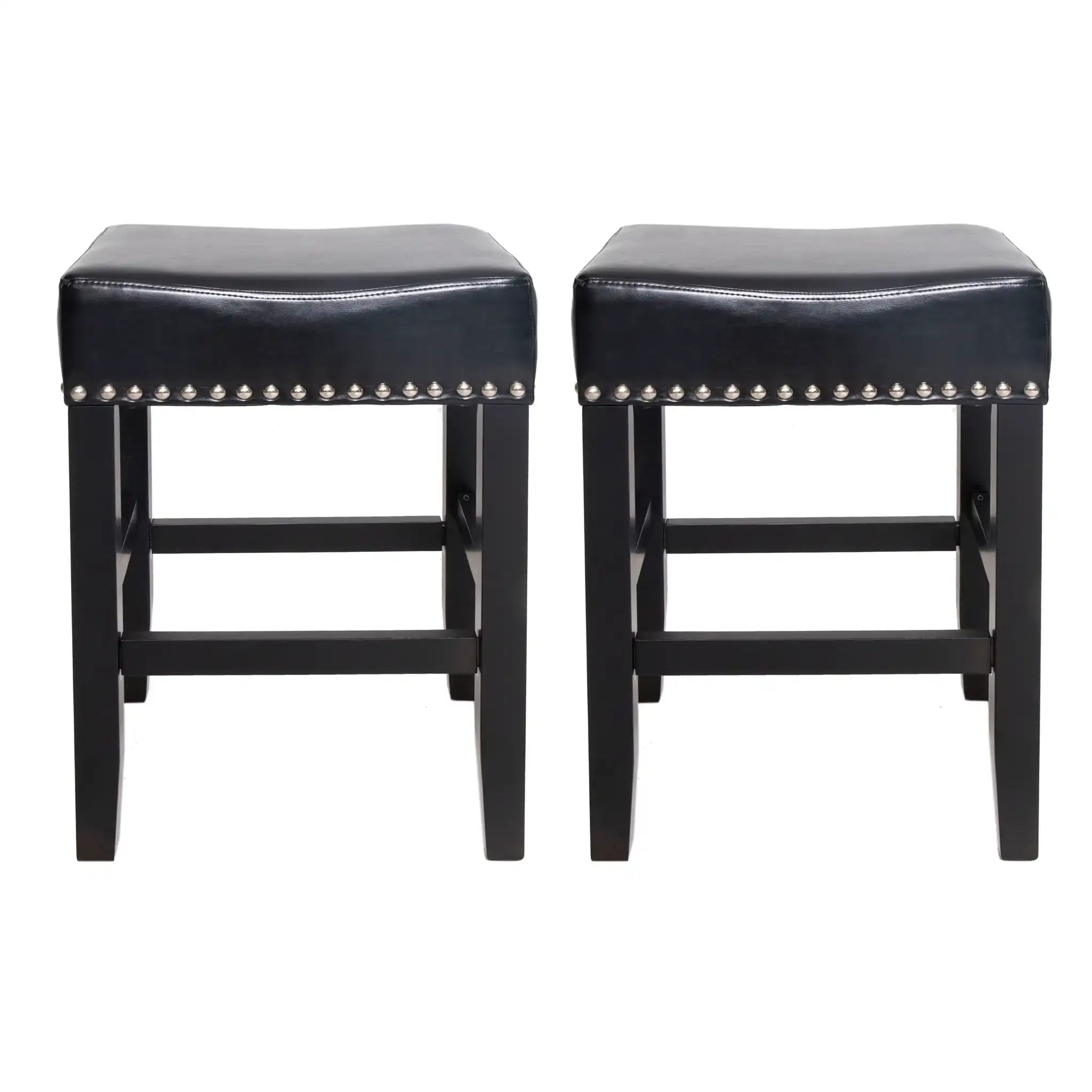 Soltique - Backless Dining Counter Stool With Nailhead Trim (Set of 2) - Best Buy Furniture