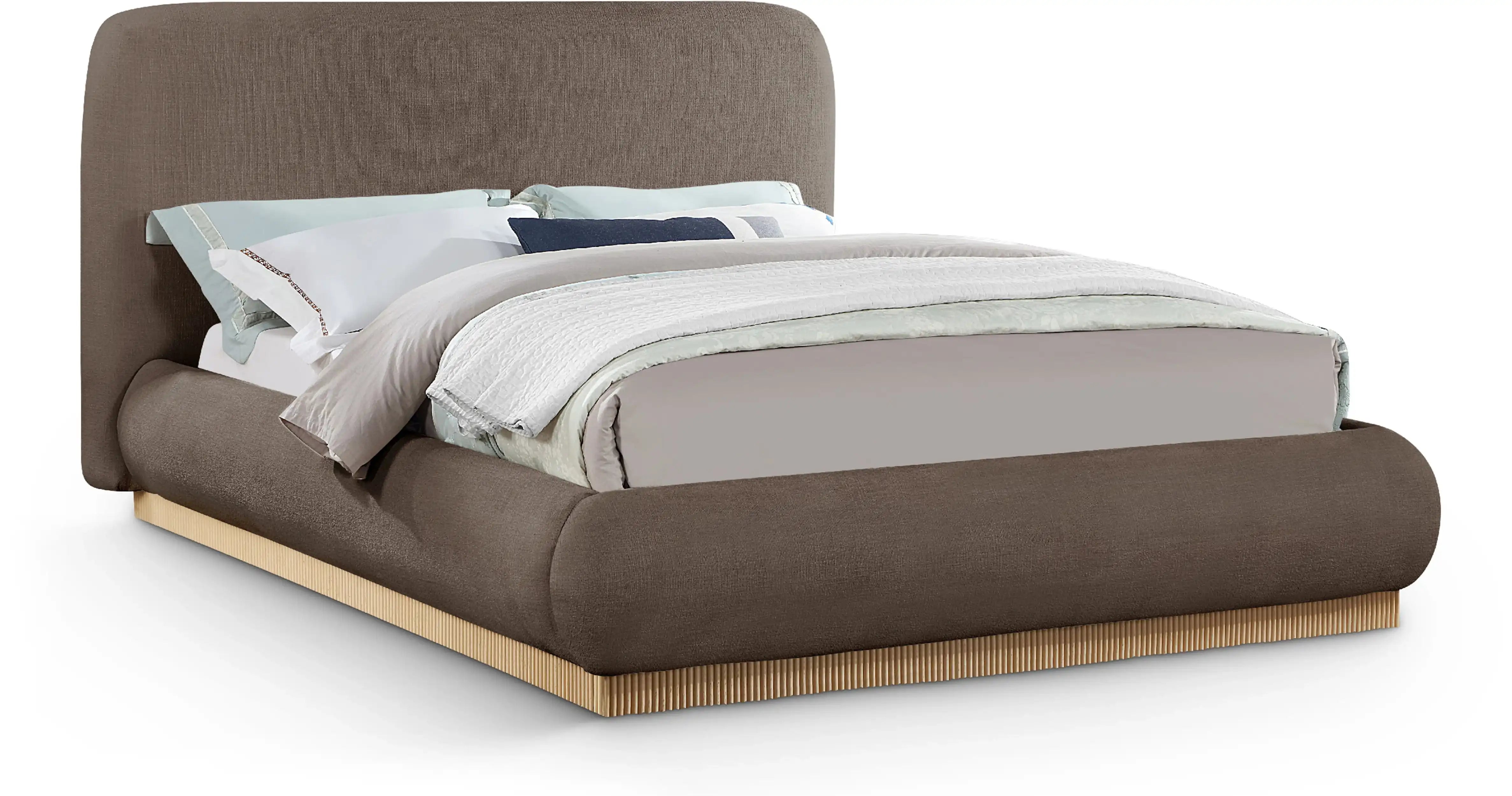 Rigby - Linen Bed With Natural Base - Best Buy Furniture