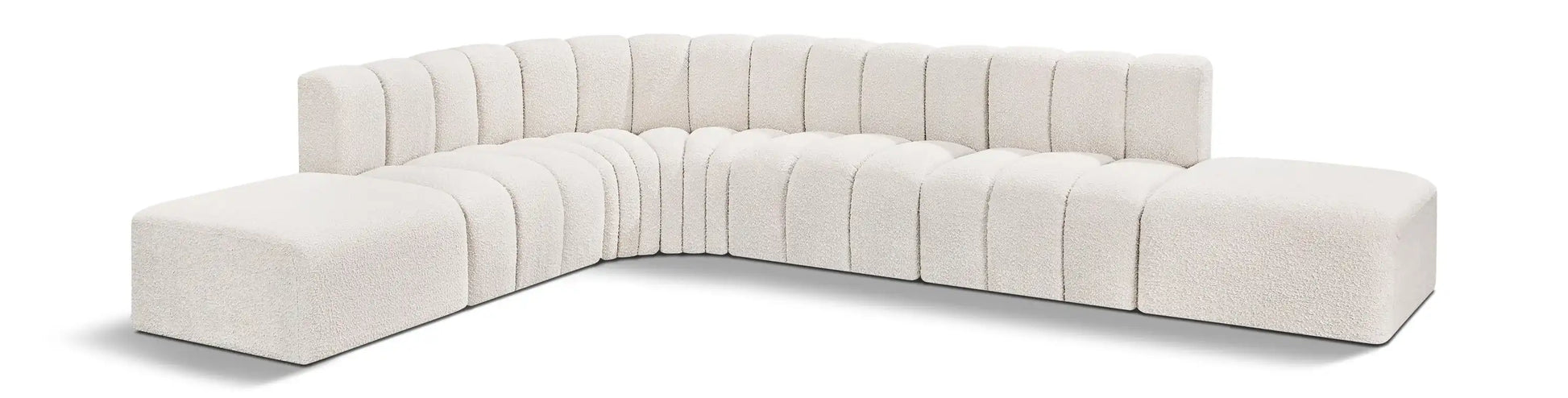 Arc - Boucle Fabric 7 Piece Corner Modular Sofa - Best Buy Furniture