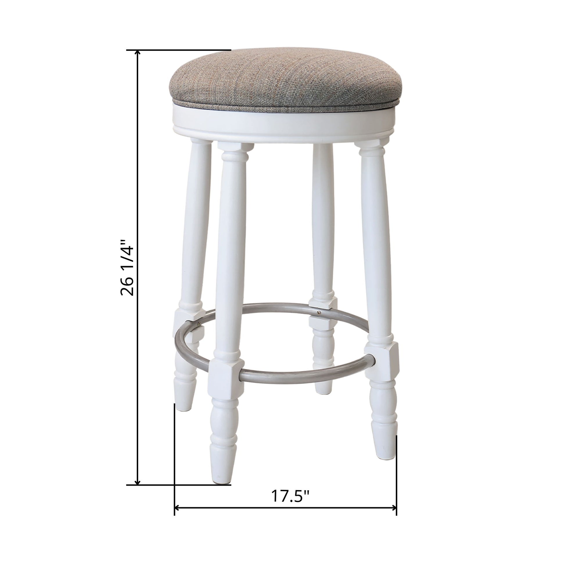 360° Swivel Wooden Barstools With Upholstered Seat, Counter Height (Set of 2) - Best Buy Furniture
