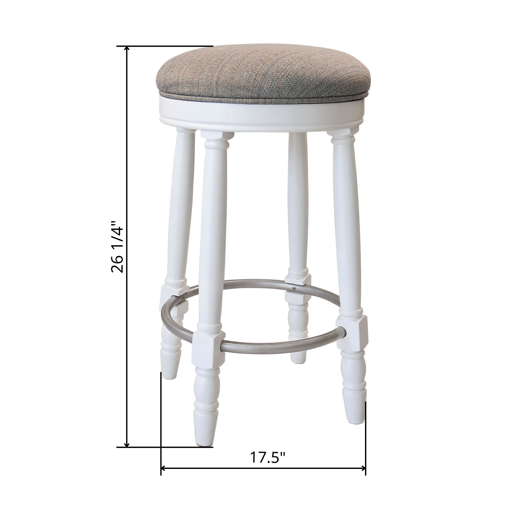 360° Swivel Wooden Barstools With Upholstered Seat, Counter Height (Set of 2) - Best Buy Furniture