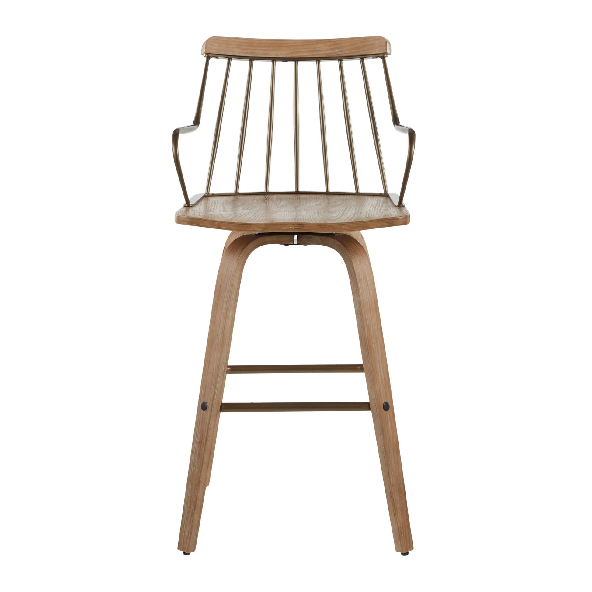 Preston - Farmhouse Counter Stool - White Washed / Antique Copper - Best Buy Furniture