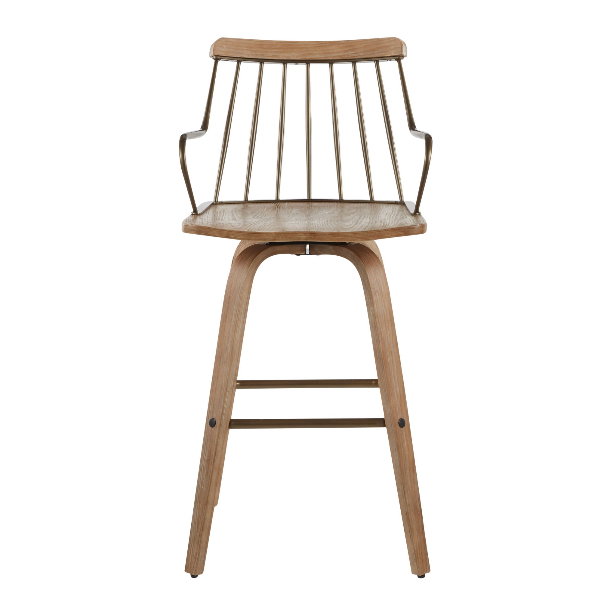 Preston - Farmhouse Counter Stool - White Washed / Antique Copper - Best Buy Furniture