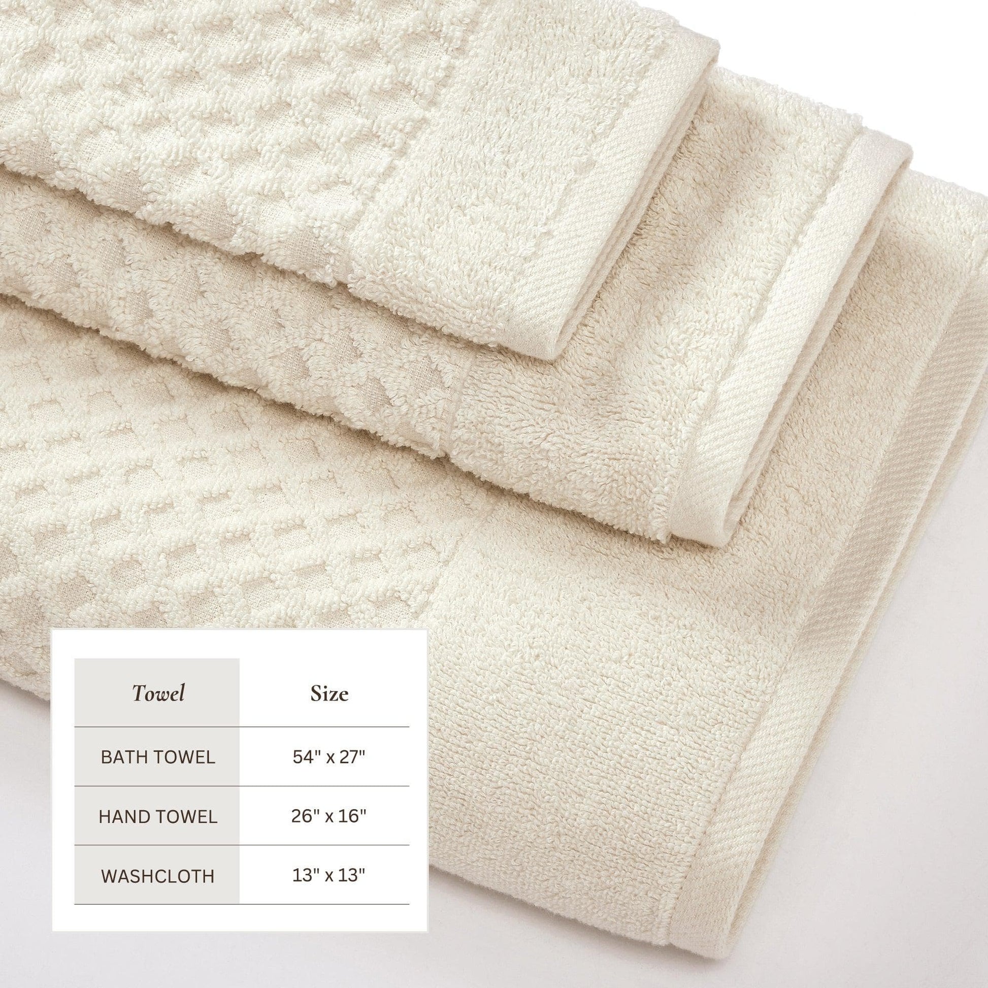 Cotton Diamond Waffle Weave Bath Towel Set - Grayson Collection - Best Buy Furniture