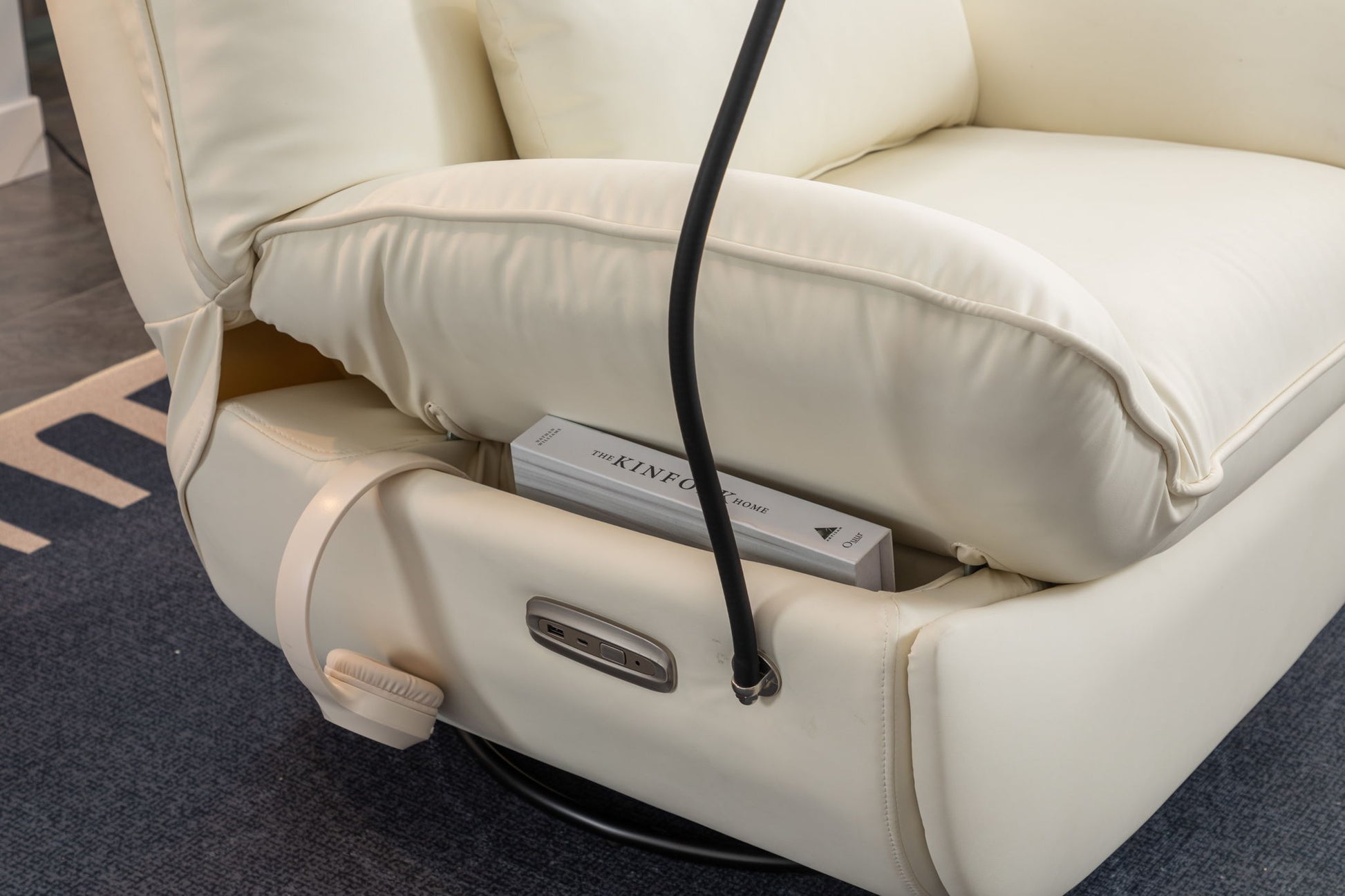 270 Swivel Glider Recliner Chair, Power Recliner Rocking Chair, USB Port Charge For Nursery Chair With Atmosphere Lamp For Living Room Bedroom Apartment - Best Buy Furniture