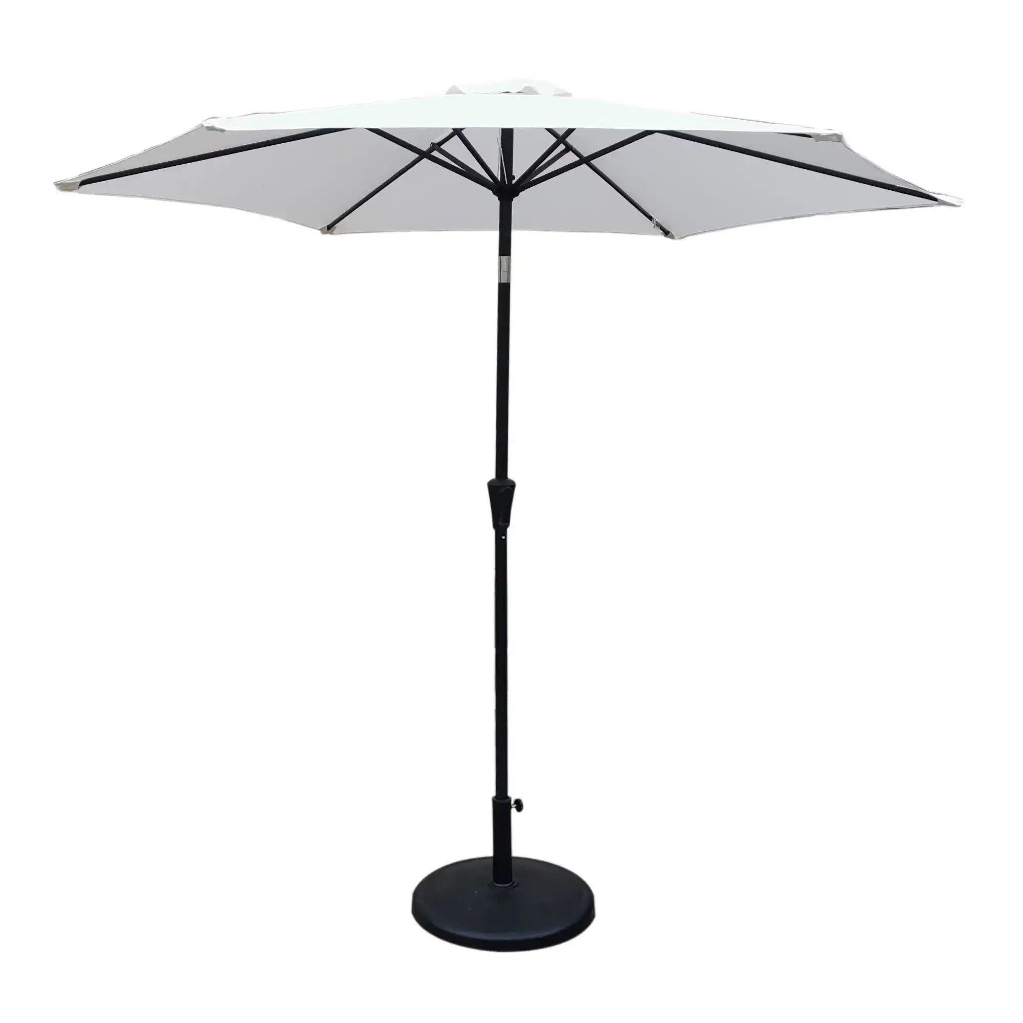 8.8' Outdoor Aluminum Patio Umbrella With 42 Pound Round Resin Umbrella Base - Best Buy Furniture