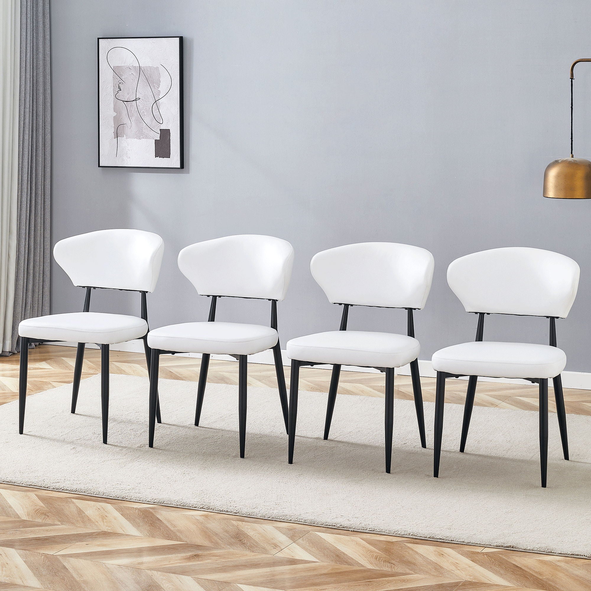 Minimalist Ergonomic Dining Chair With Curved Backres (Set of 4) - Best Buy Furniture