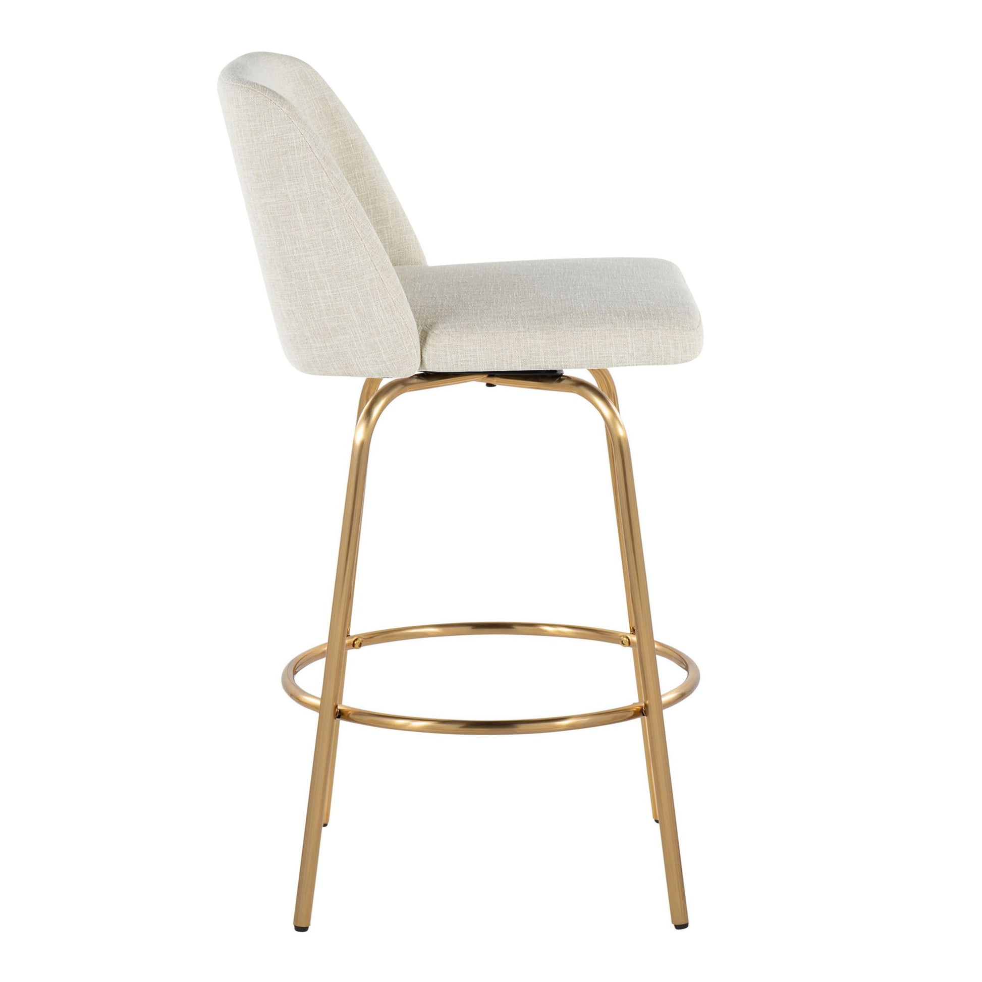 Toriano - Contemporary, Fixed Height Counter Stool With Swivel With Round Footrest (Set of 2) - Best Buy Furniture
