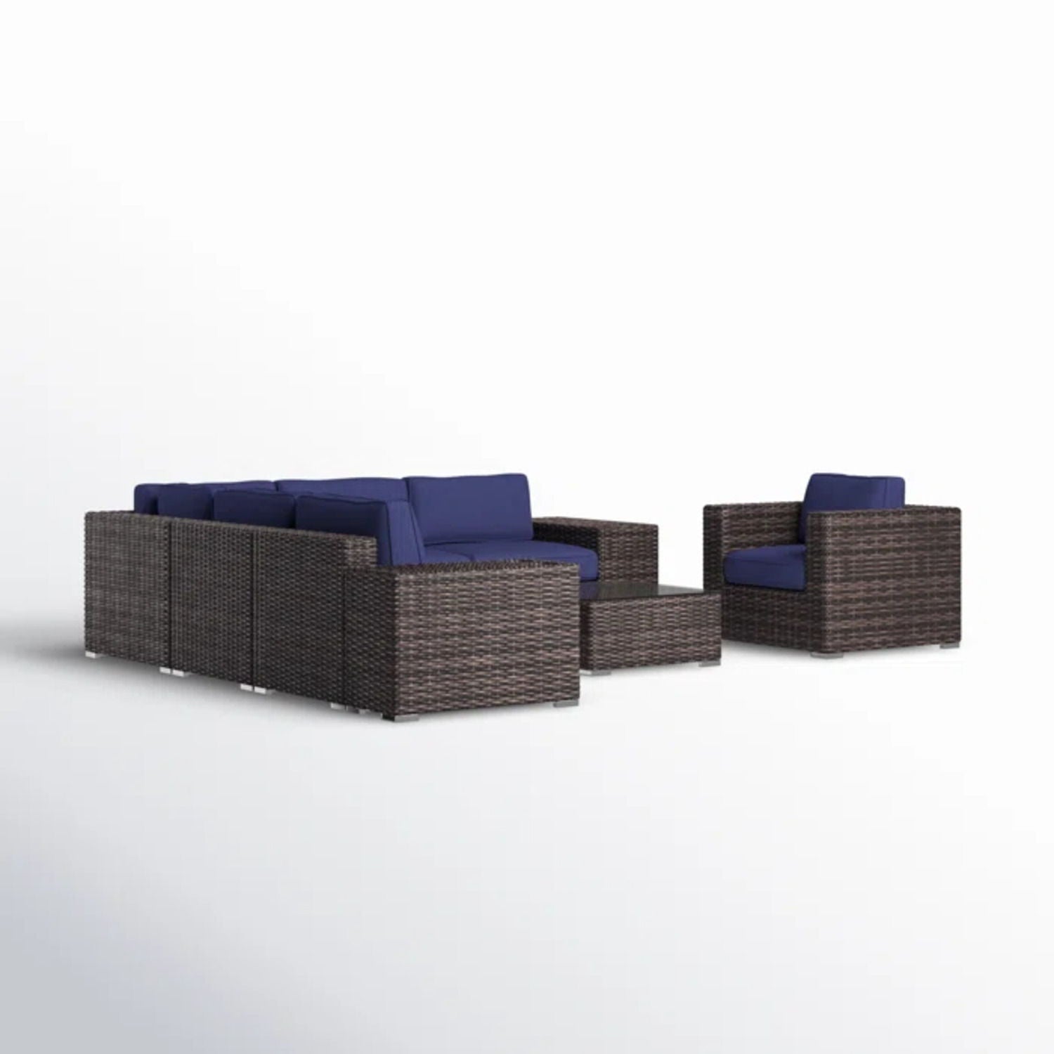 Wicker Seating Group Set With Table And Cushions - Best Buy Furniture