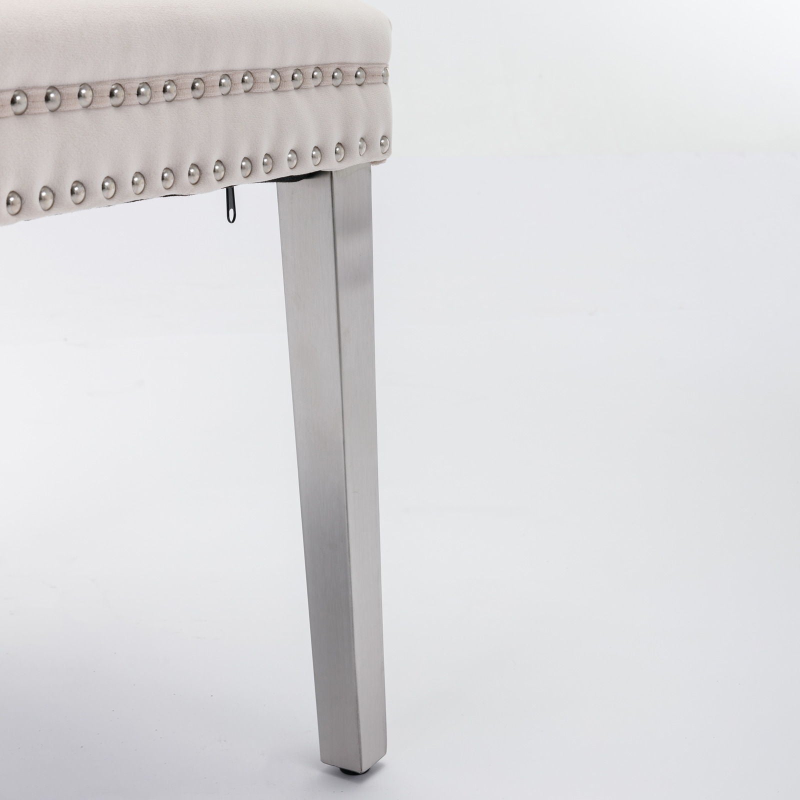 Nikki - Modern, High-End Tufted Solid Wood Contemporary Velvet Upholstered Dining Chair With Chrome Stainless Steel Plating Legs, Nailhead Trim (Set of 2) - Best Buy Furniture