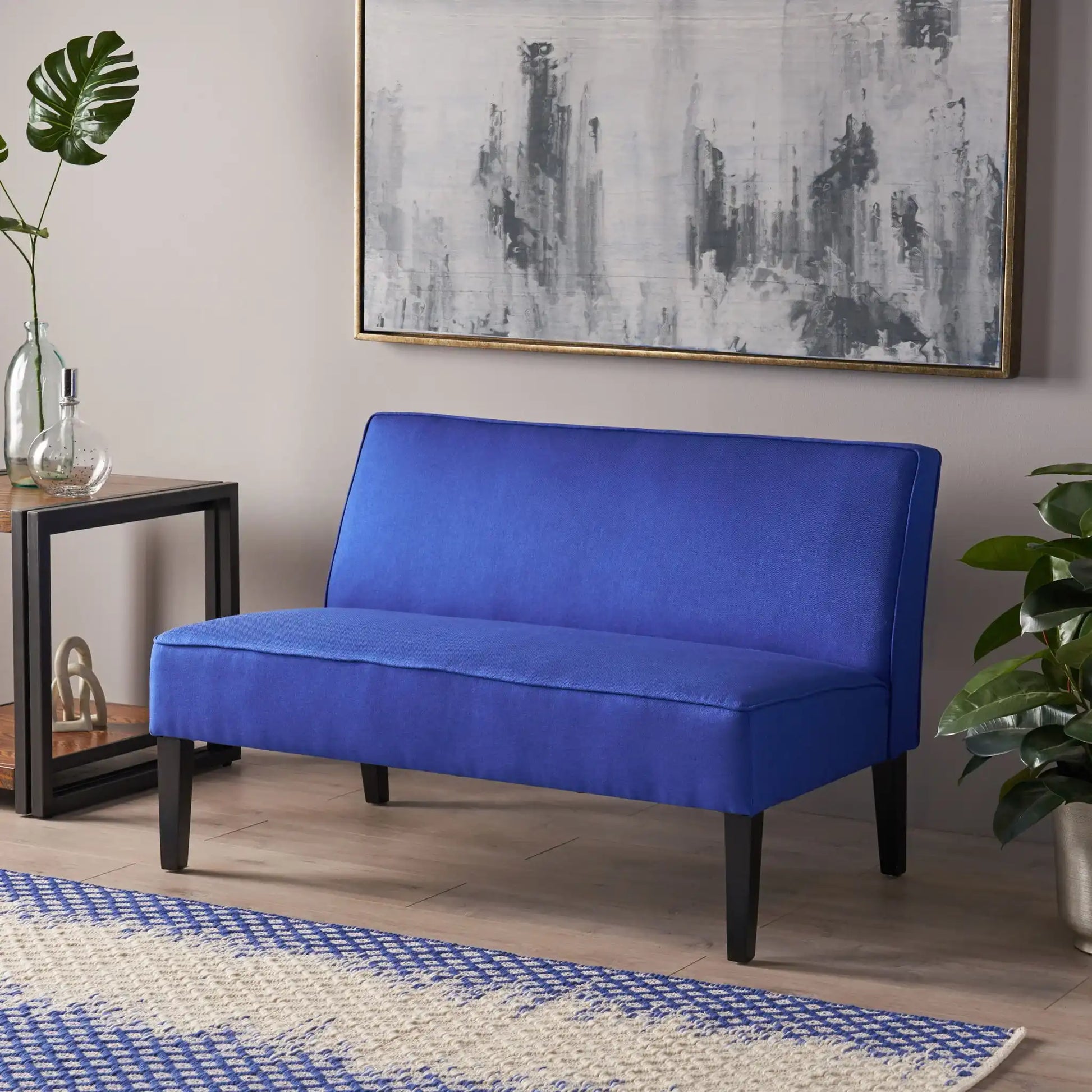 Contemporary Loveseat With Upholstered Fabric And Birch Wood Legs - Best Buy Furniture