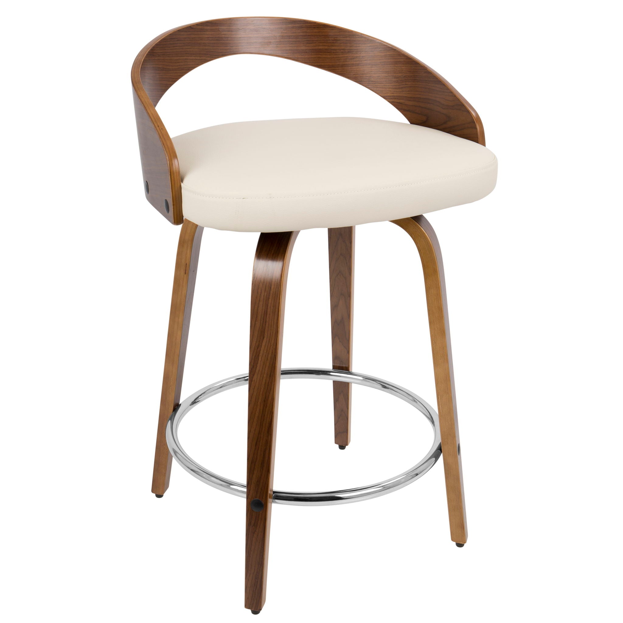 Grotto - Mid-Century Modern, Counter Stool With Swivel (Set of 2) - Best Buy Furniture