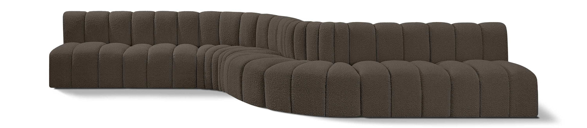 Arc - Boucle Fabric 8 Piece Curved Modular Sofa - Best Buy Furniture