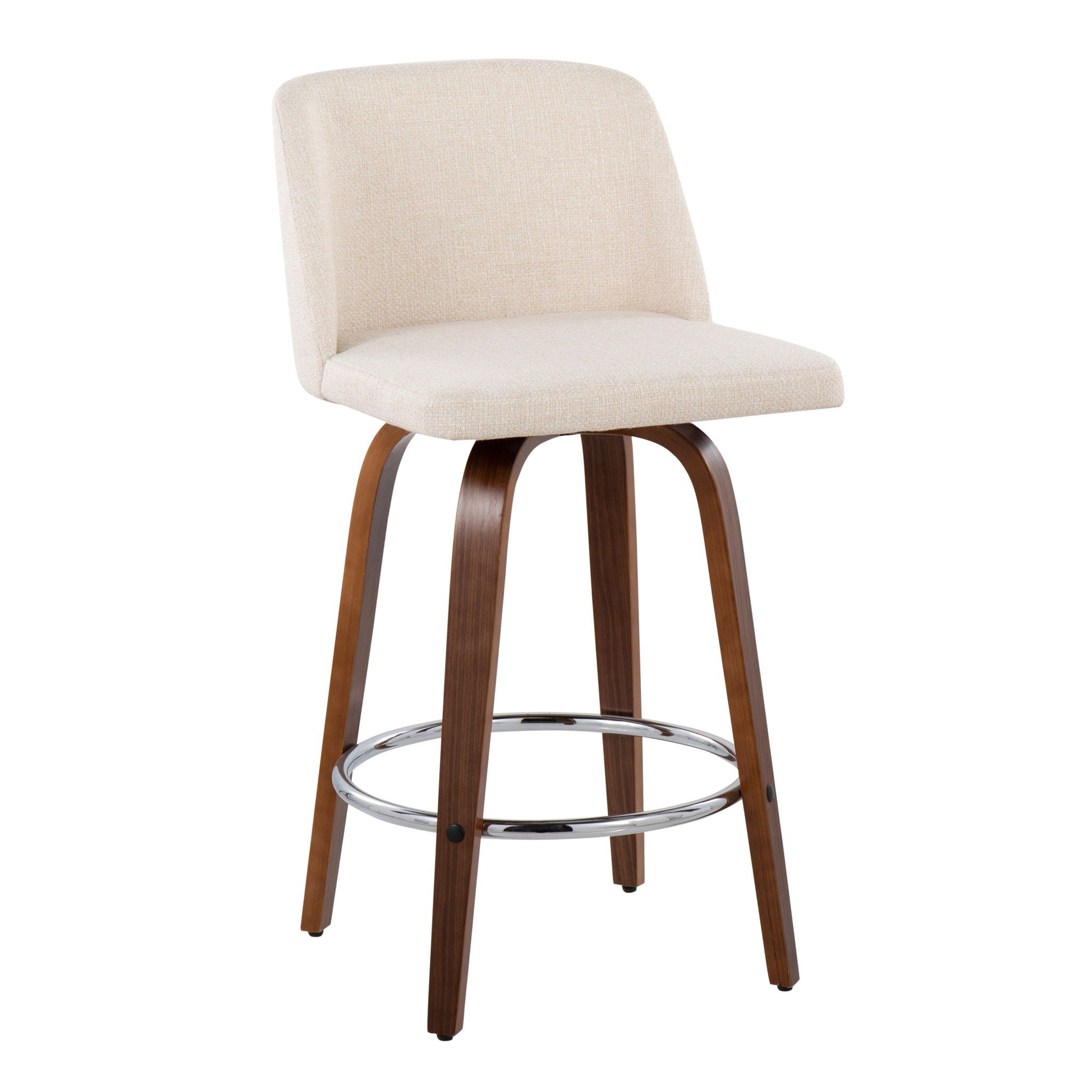 Toriano - Mid-Century Modern Fixed Height Counter Stool With Round Footrest (Set of 2) - Best Buy Furniture