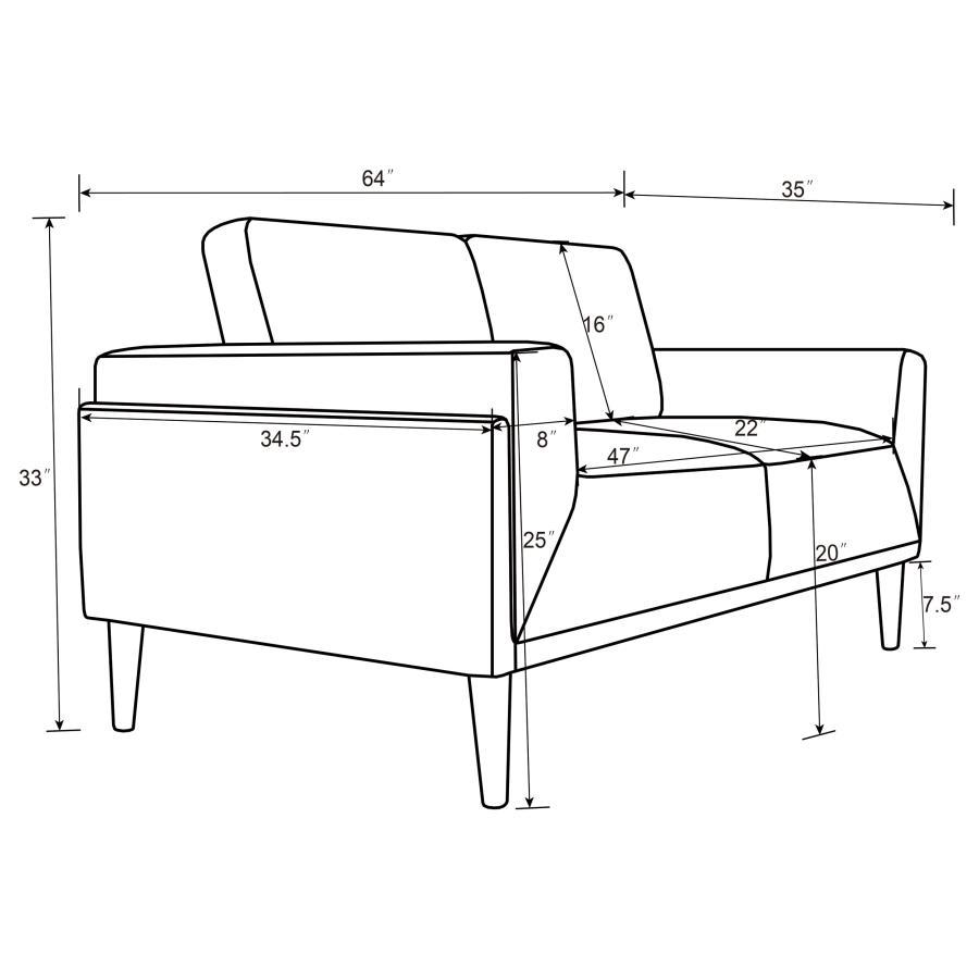 Rilynn - Upholstered Track Arm Loveseat - Best Buy Furniture