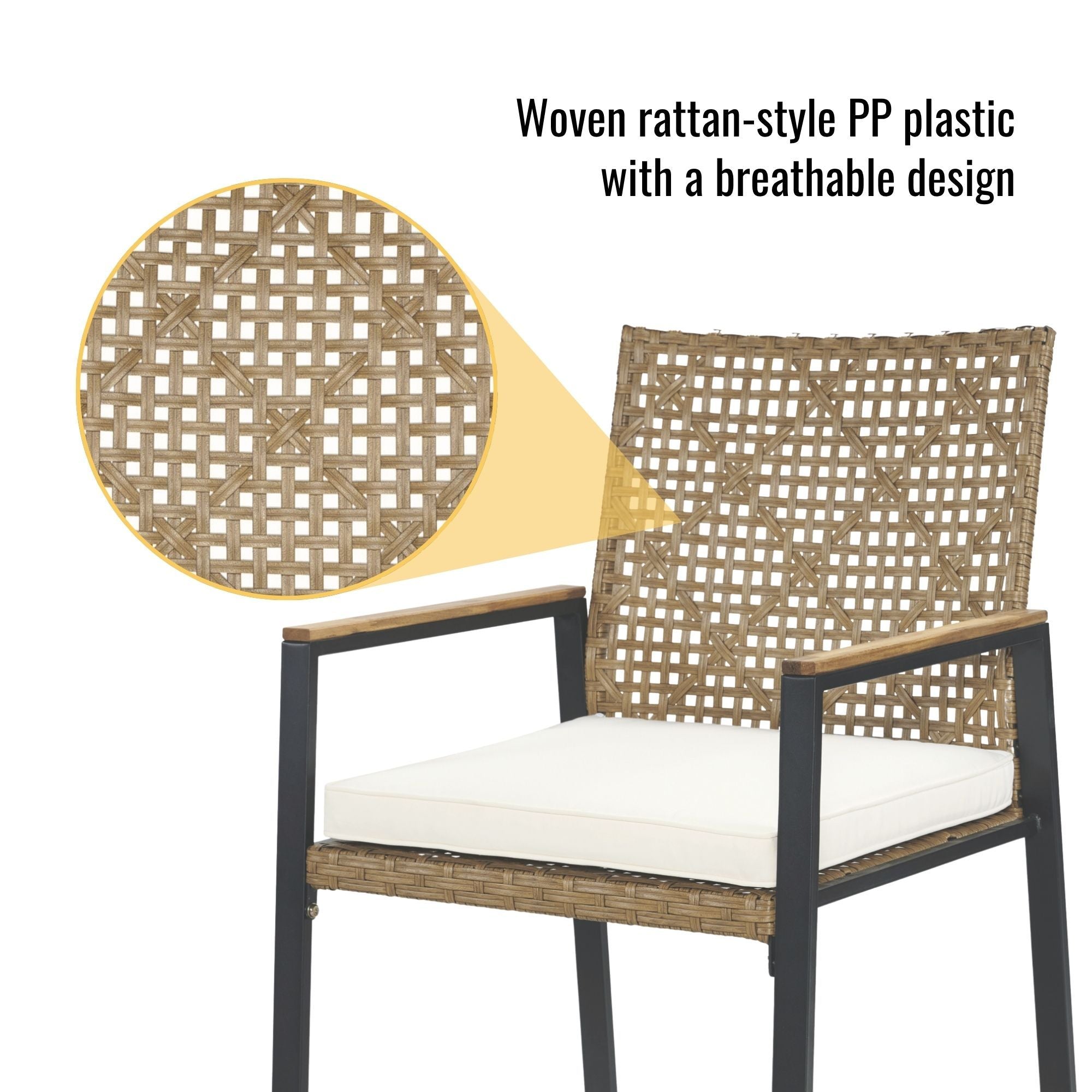 5 Piece Patio Dining Table Set, Acacia Wood Table Top With Umbrella Hole - Best Buy Furniture