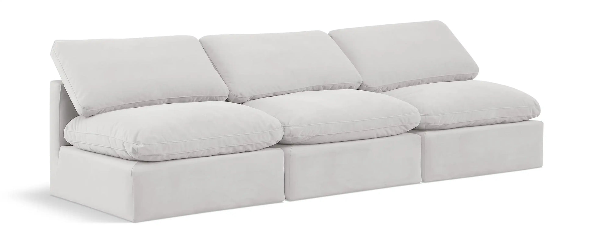 Indulge - Velvet 3 Seat Modular Armless Sofa - Best Buy Furniture