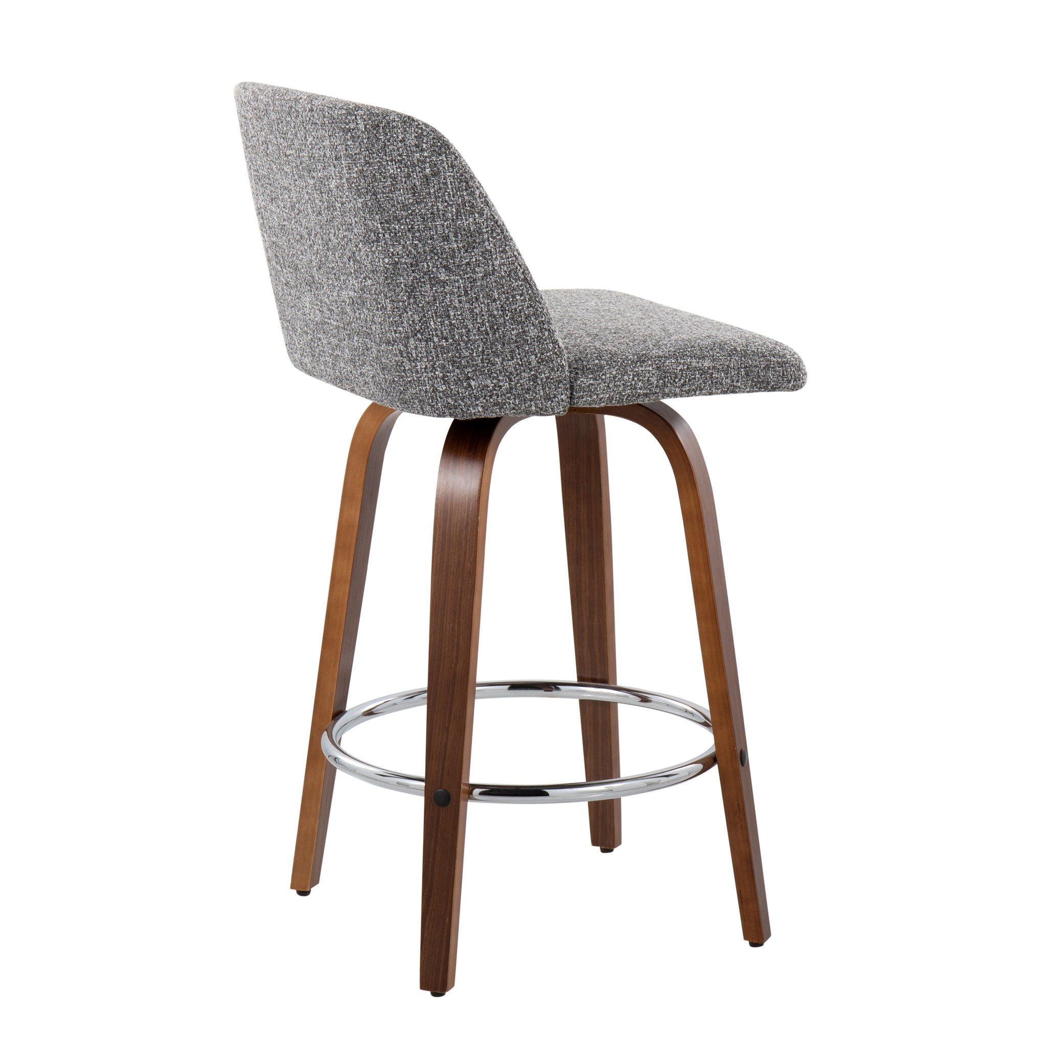 Toriano - Mid-Century Modern Fixed Height Counter Stool With Round Footrest (Set of 2) - Best Buy Furniture