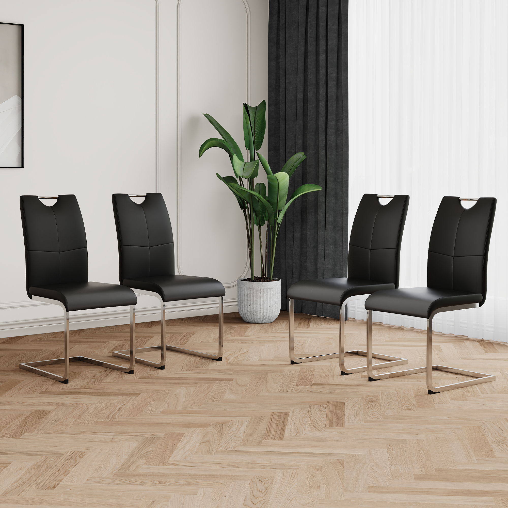 Modern Dining Chairs With Padded Seat And Metal Legs - Best Buy Furniture