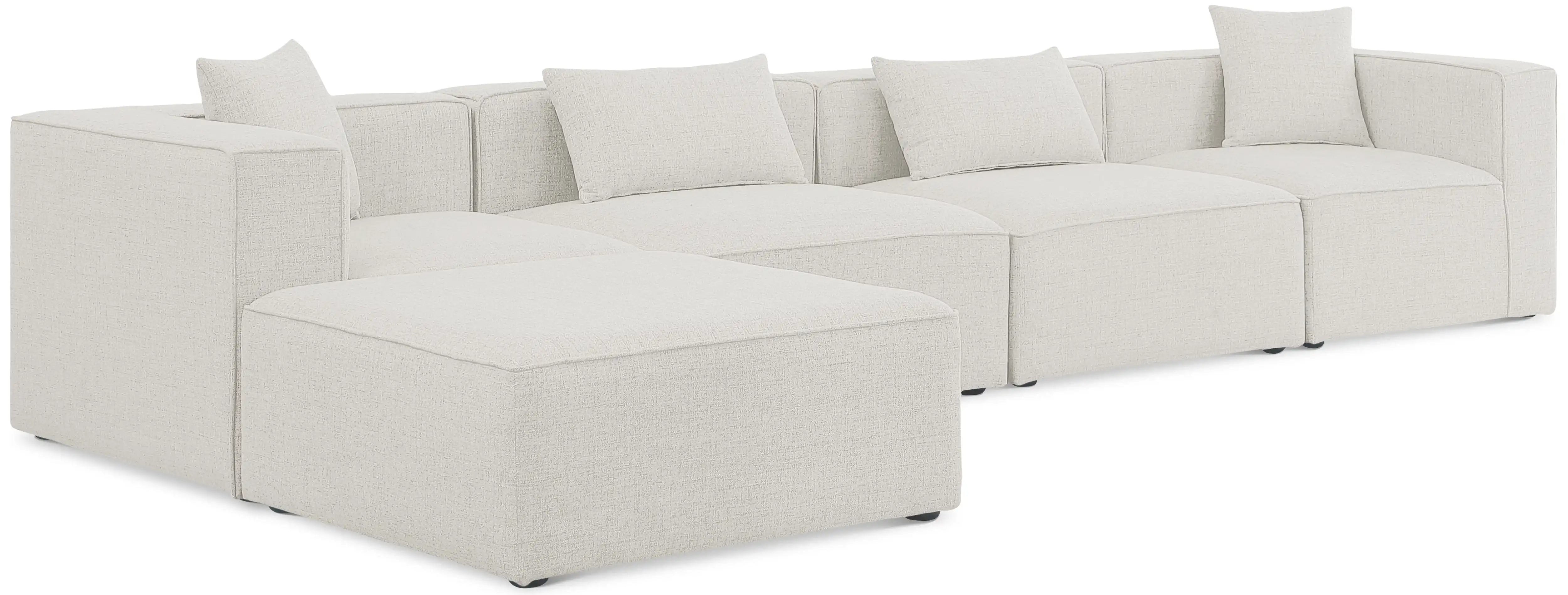 Cube - Linen 5 Piece Modular Sectional With Chaise - Best Buy Furniture
