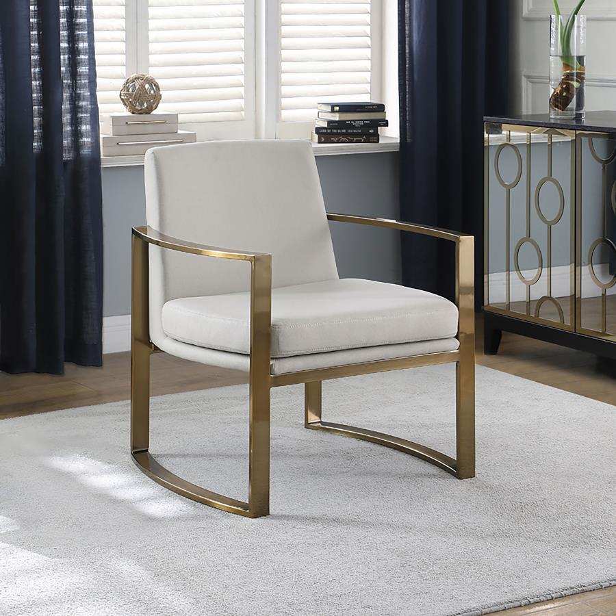 Cory - Upholstered Arched Arm Accent Chair - Cream - Best Buy Furniture