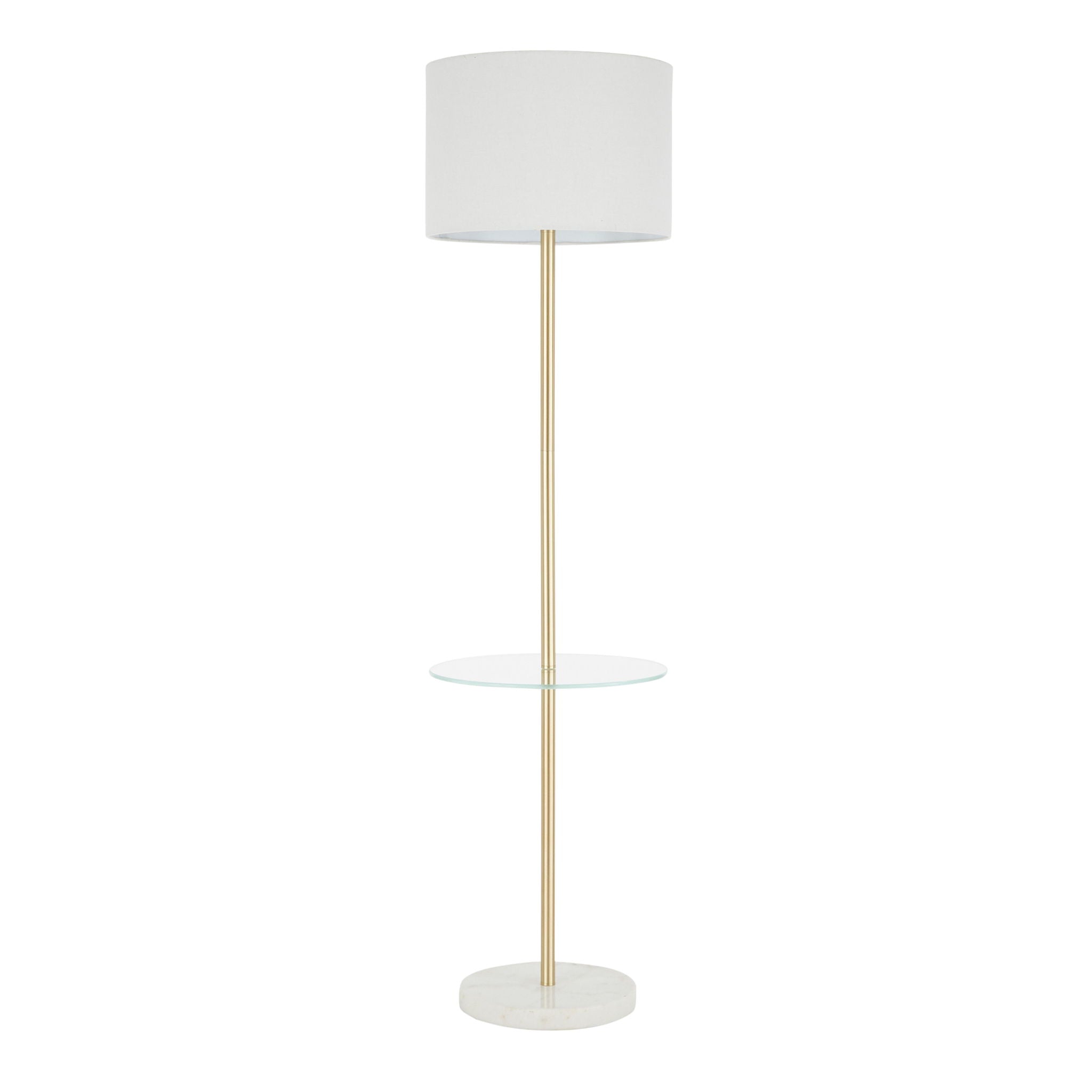 Chloe - Contemporary Shelf Floor Lamp - Clear / White - Best Buy Furniture