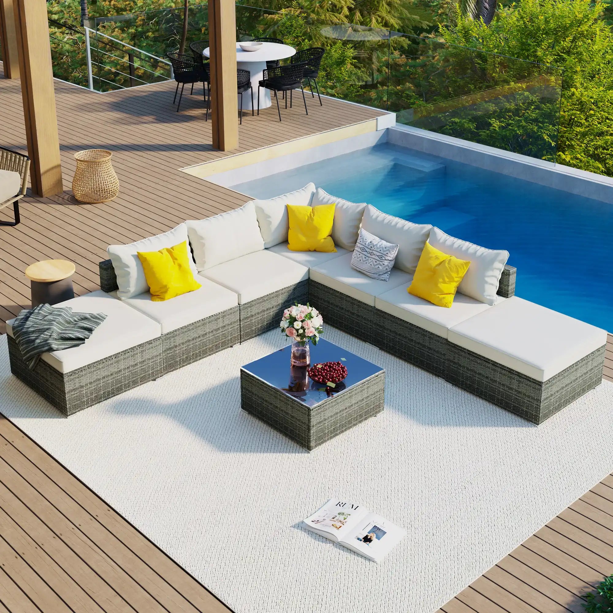 Sundrift 8-Pieces Outdoor Sectional Set - Best Buy Furniture