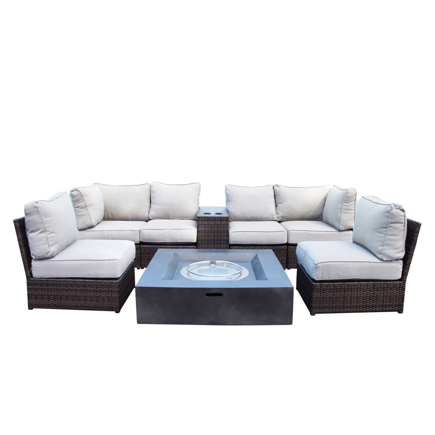 Contemporary Patio Seating Set With Fire Pit - Best Buy Furniture