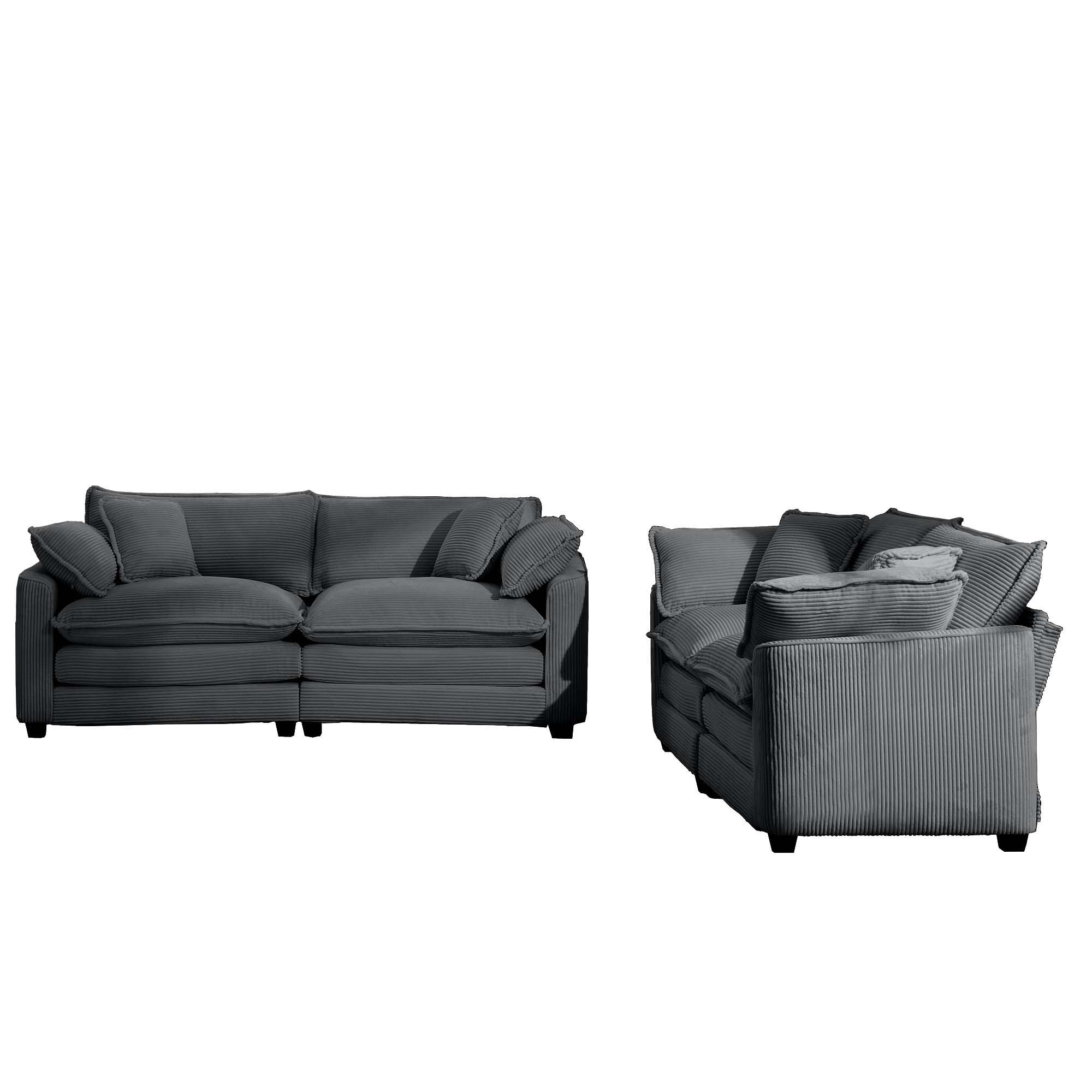 Elegant Corduroy Oversized Sectional Sofa Set With Deep Seats And Flexible Layout - Best Buy Furniture