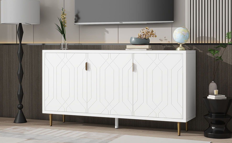 Modern TV Stand With 3 Doors And Adjustable Shelves - Best Buy Furniture